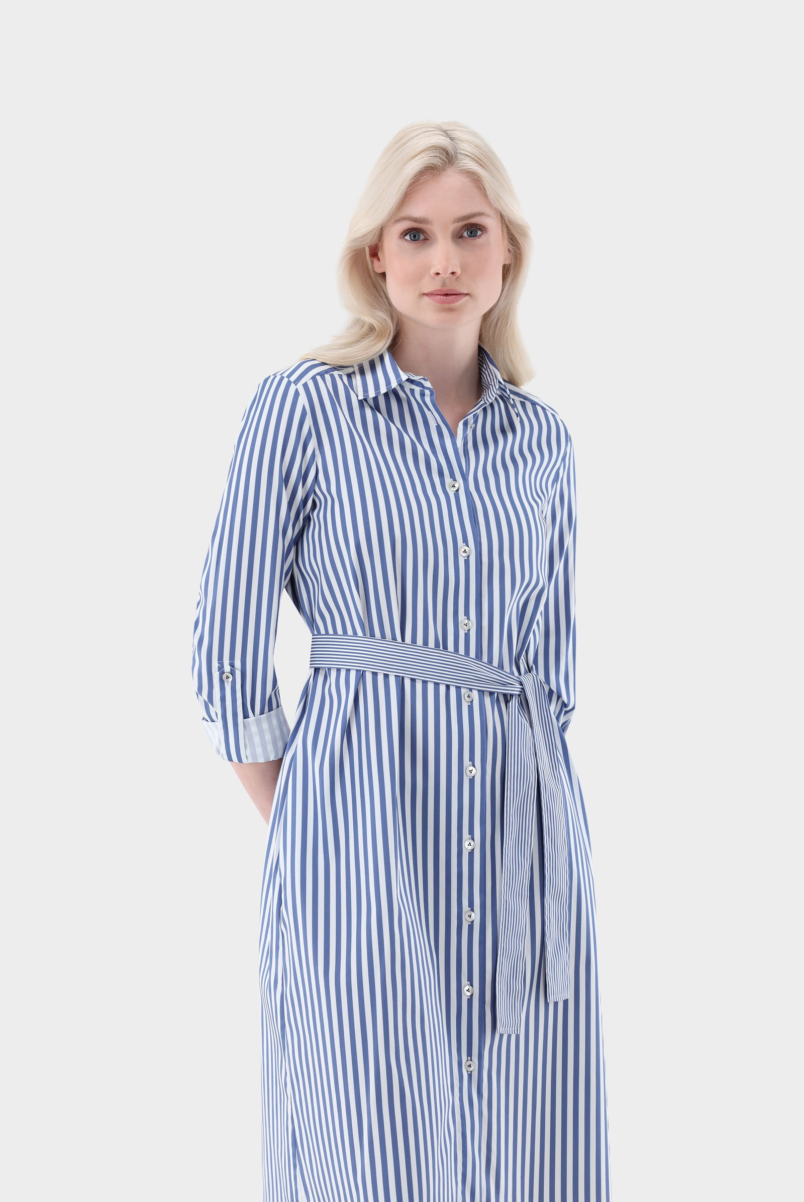 Knee Length Shirt Dress with Tie Belt van Laack