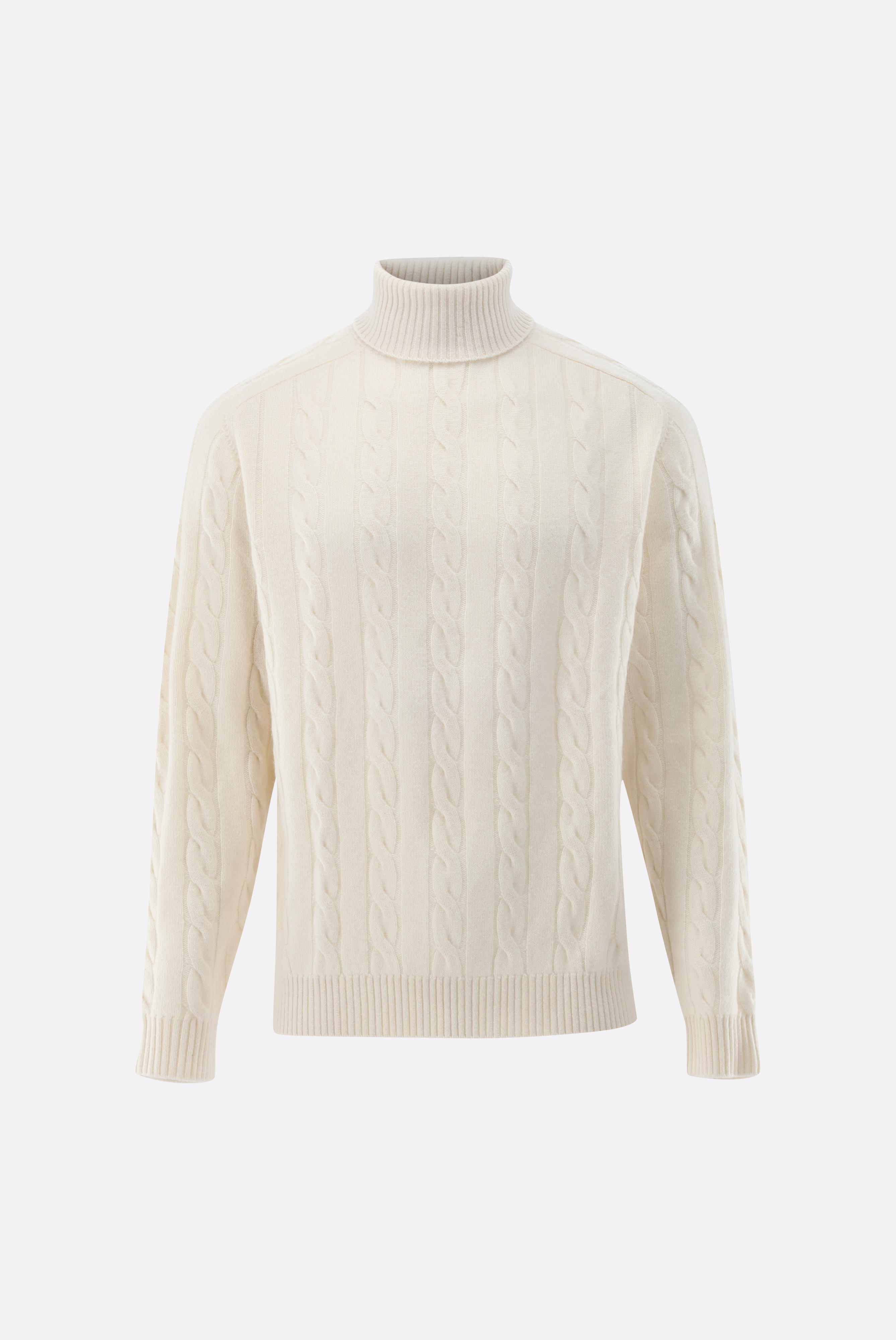Zopfstrick Rollkragenpullover ausKaschmir