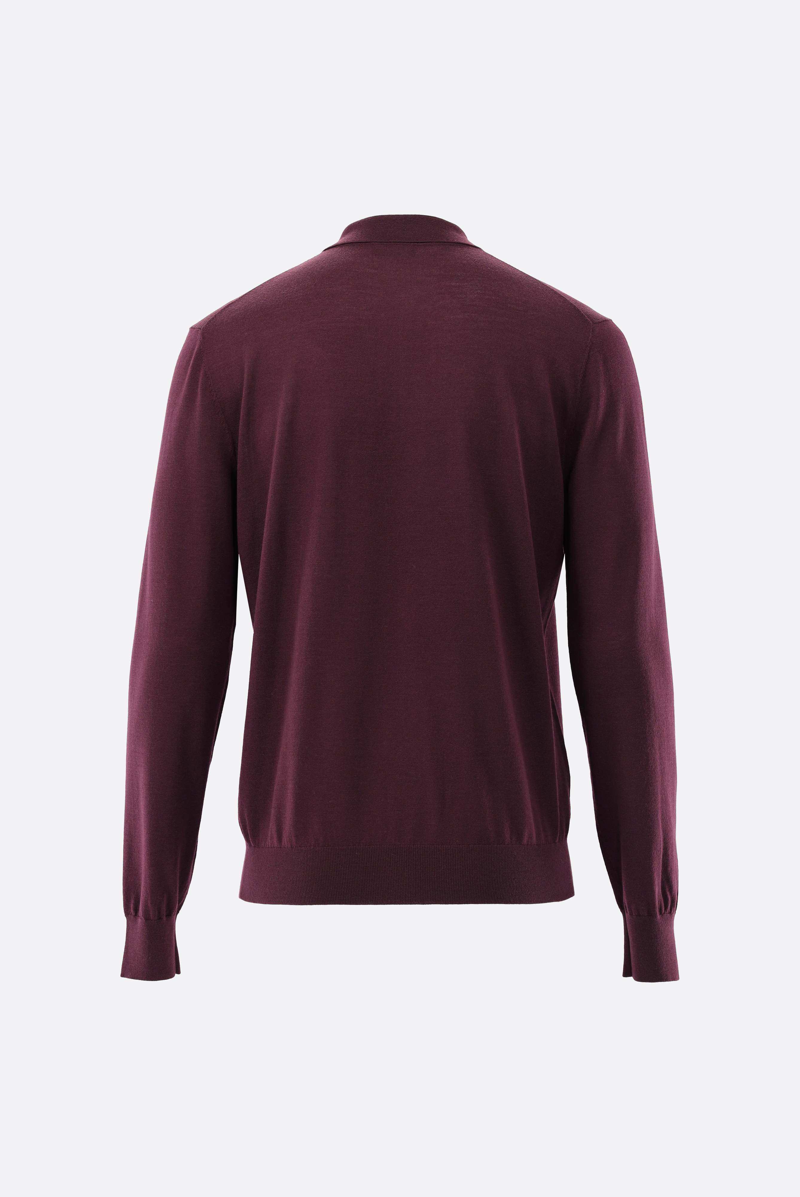 Poloshirt mit Langarm gestrickt aus Merinowolle günstig online kaufen