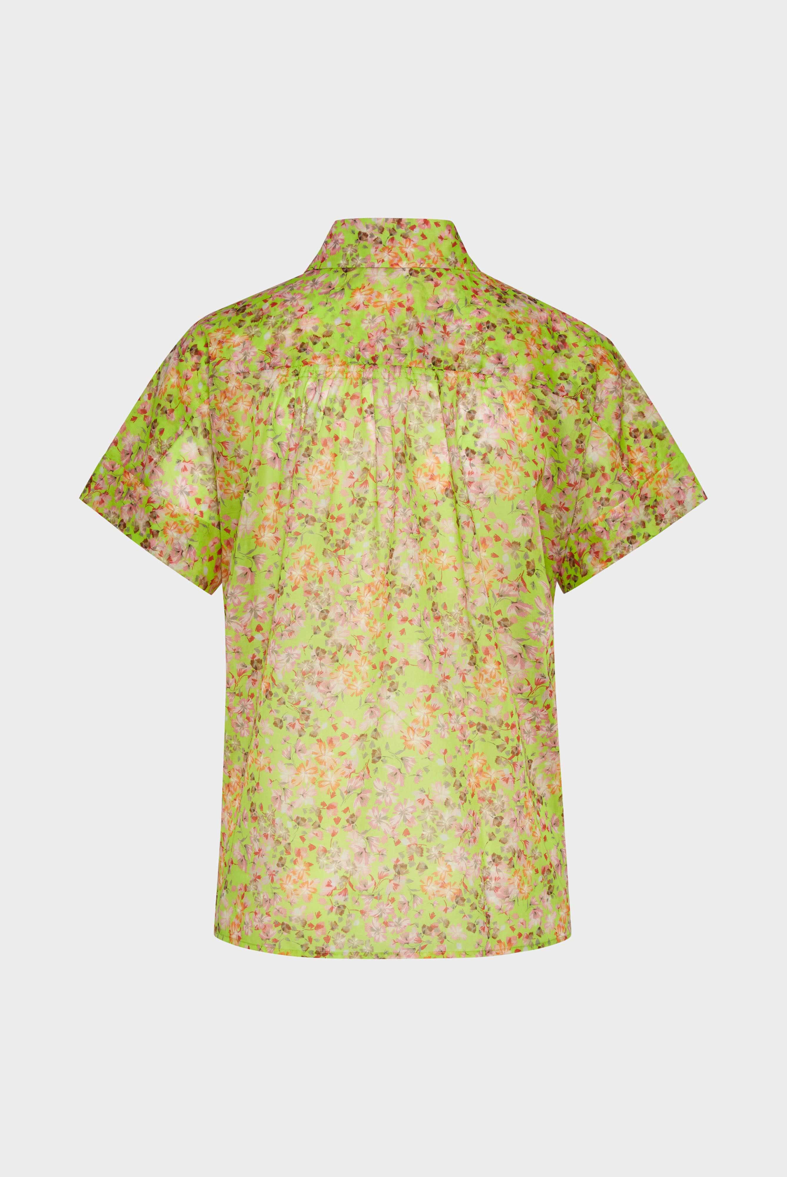Casual Blouses+Cotton Short-Sleeved Shirt with Floral Print+05.525R.P8.170250.953.38