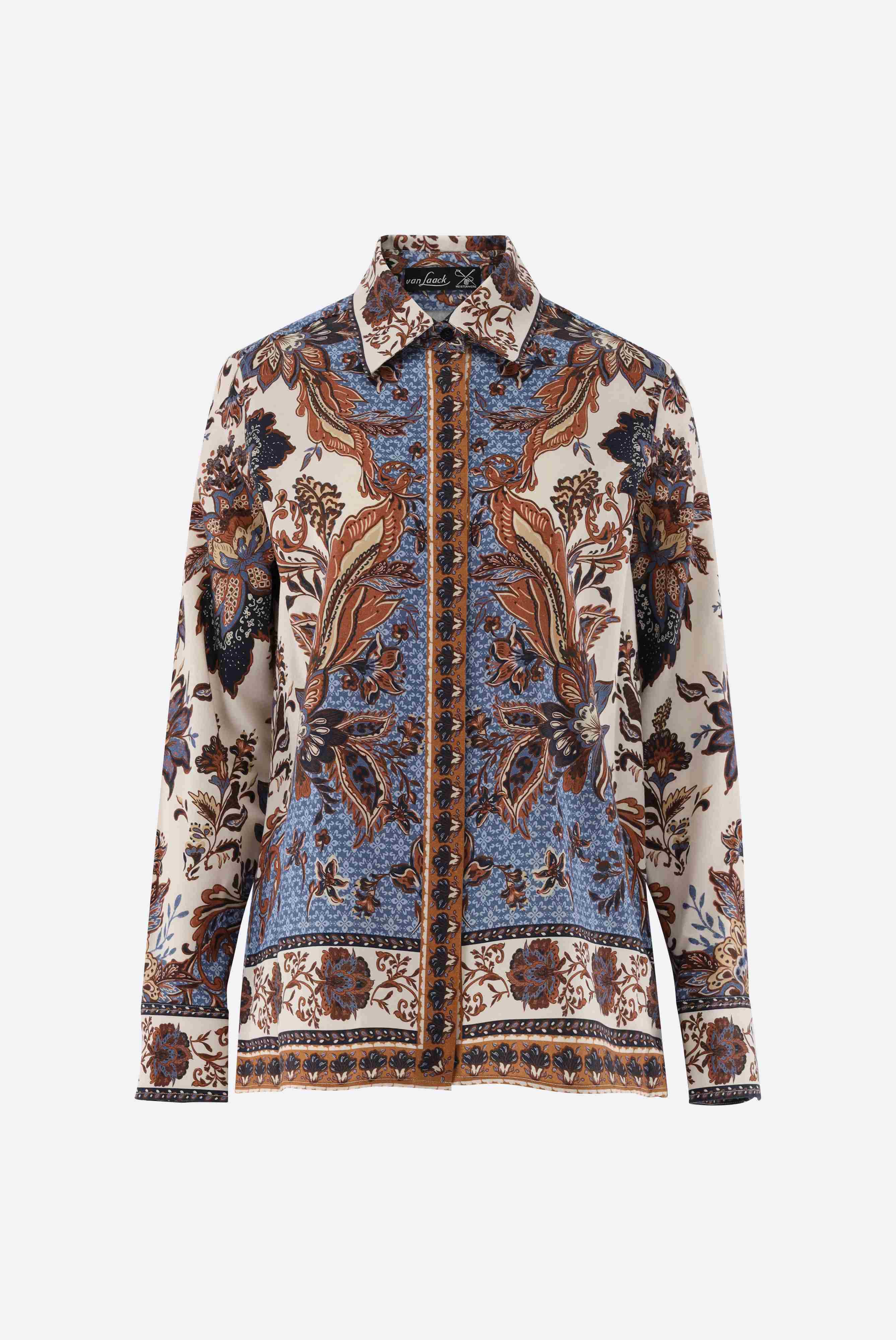 Hemdbluse mit platziertem Boho-Print