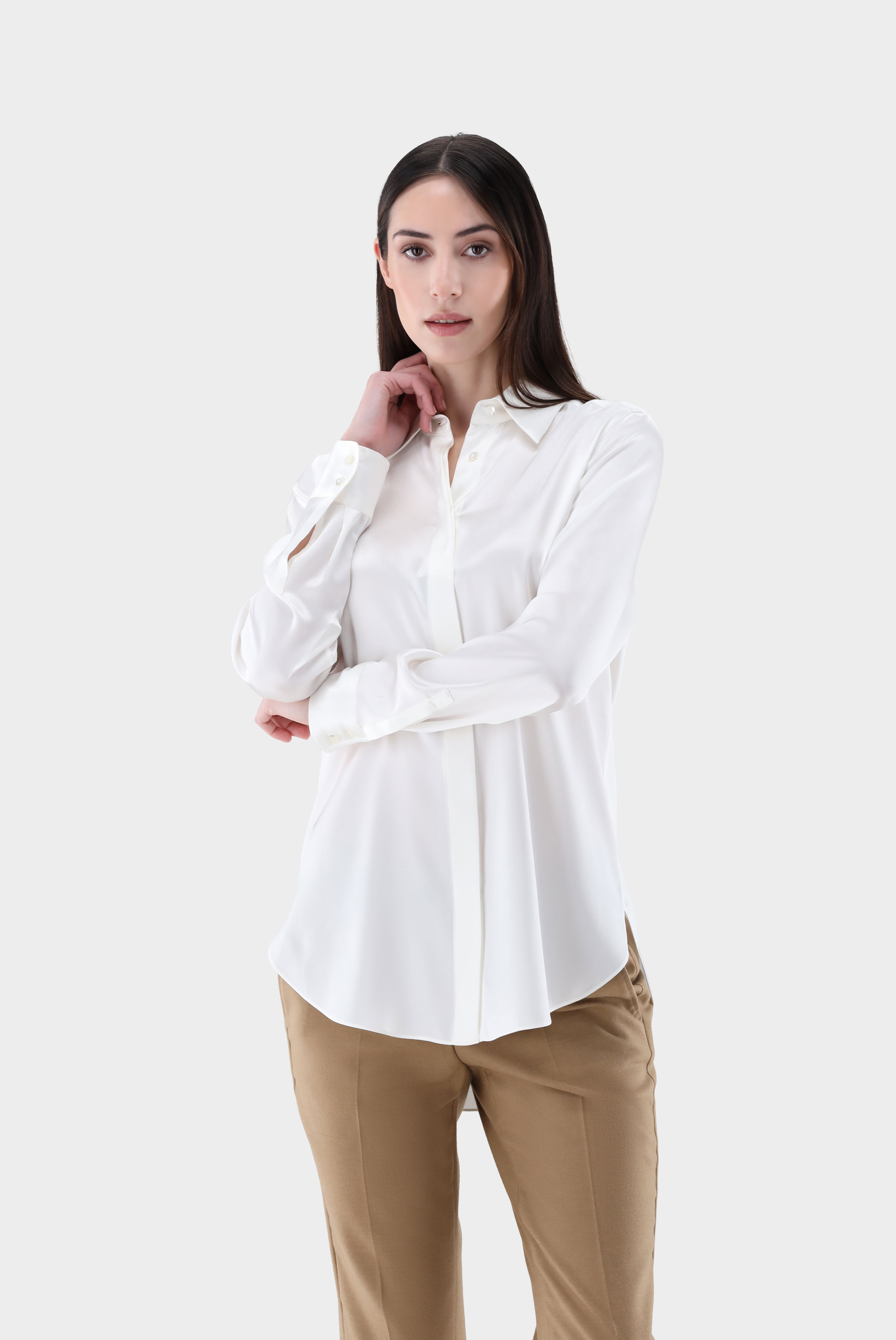 Loose Fit Shirt Blouse in Silk