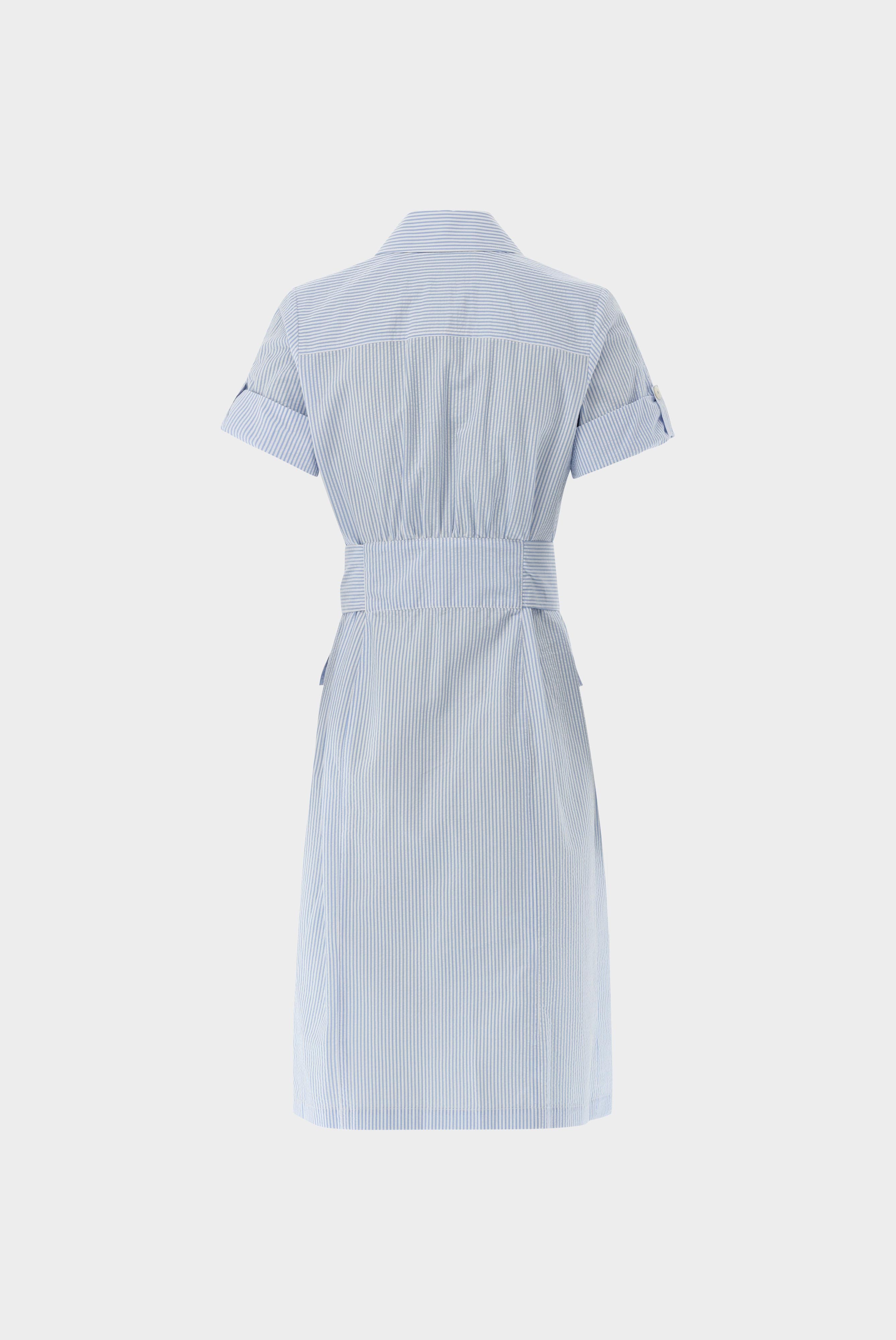 Dresses & Skirts+Cotton seersucker shirt dress with pockets+05.6056.FW.151054.720.34