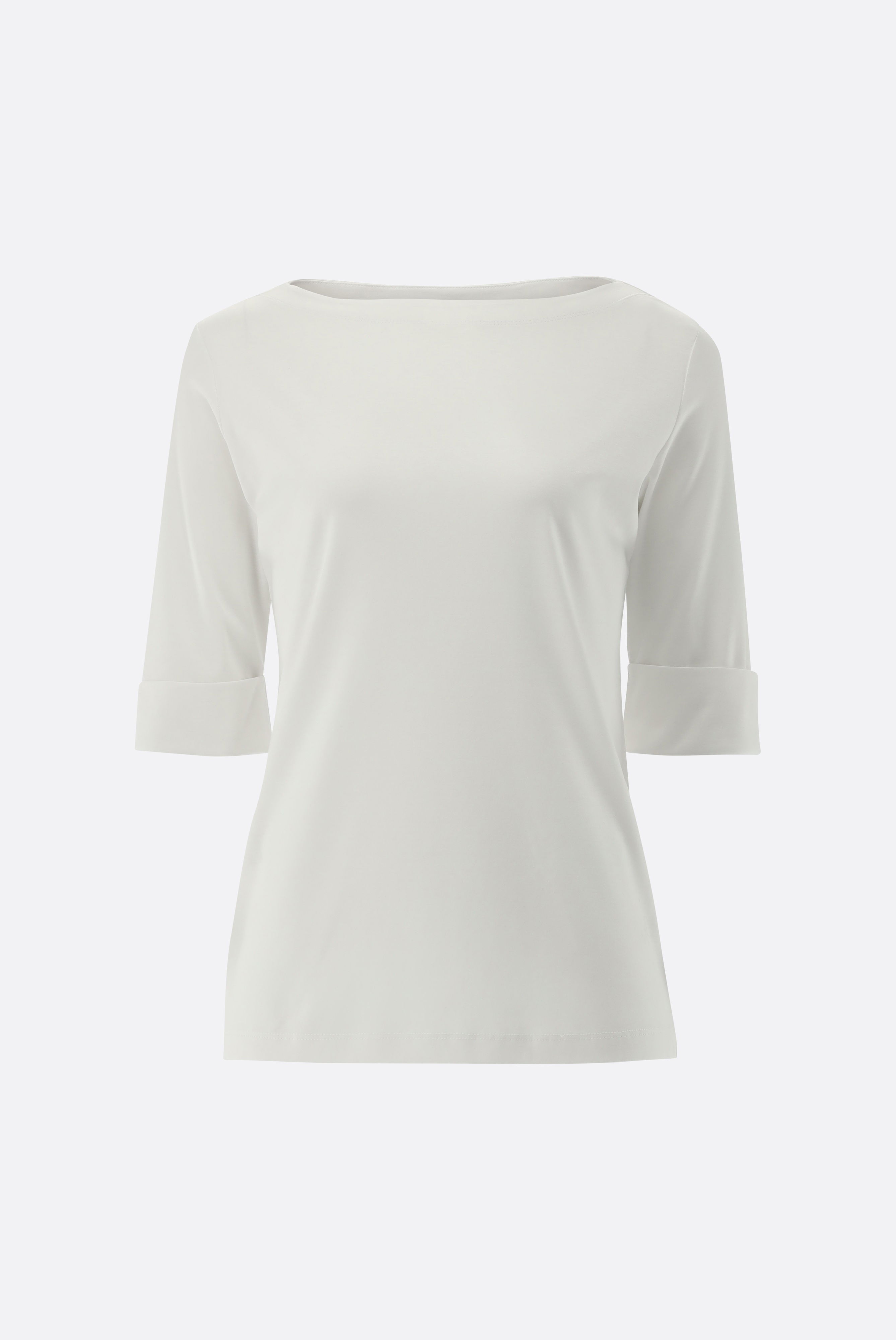 T-Shirt mit U-Boot Ausschnitt und Halbarm