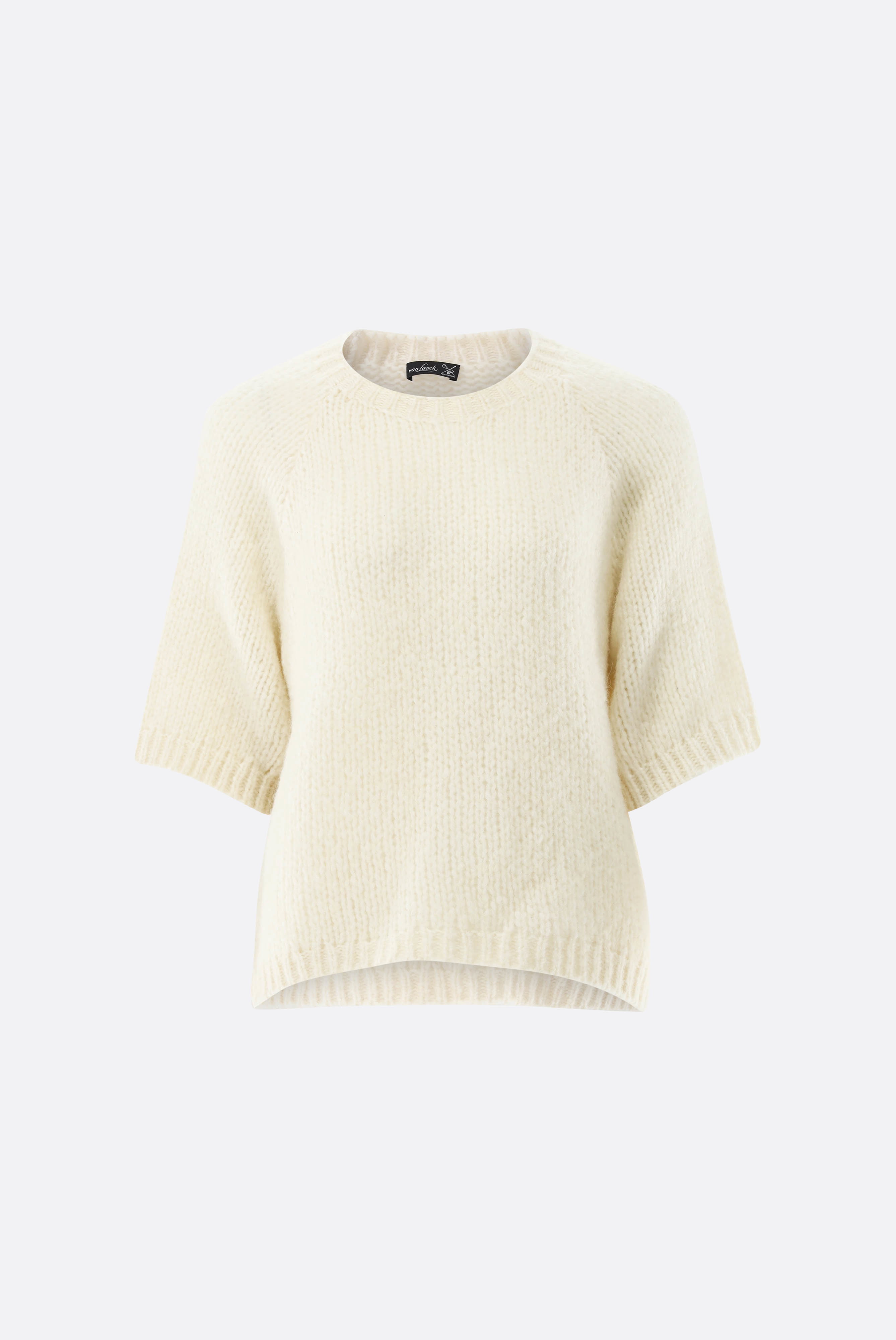 Lockerer Stehkragenpullover mit Halbarm