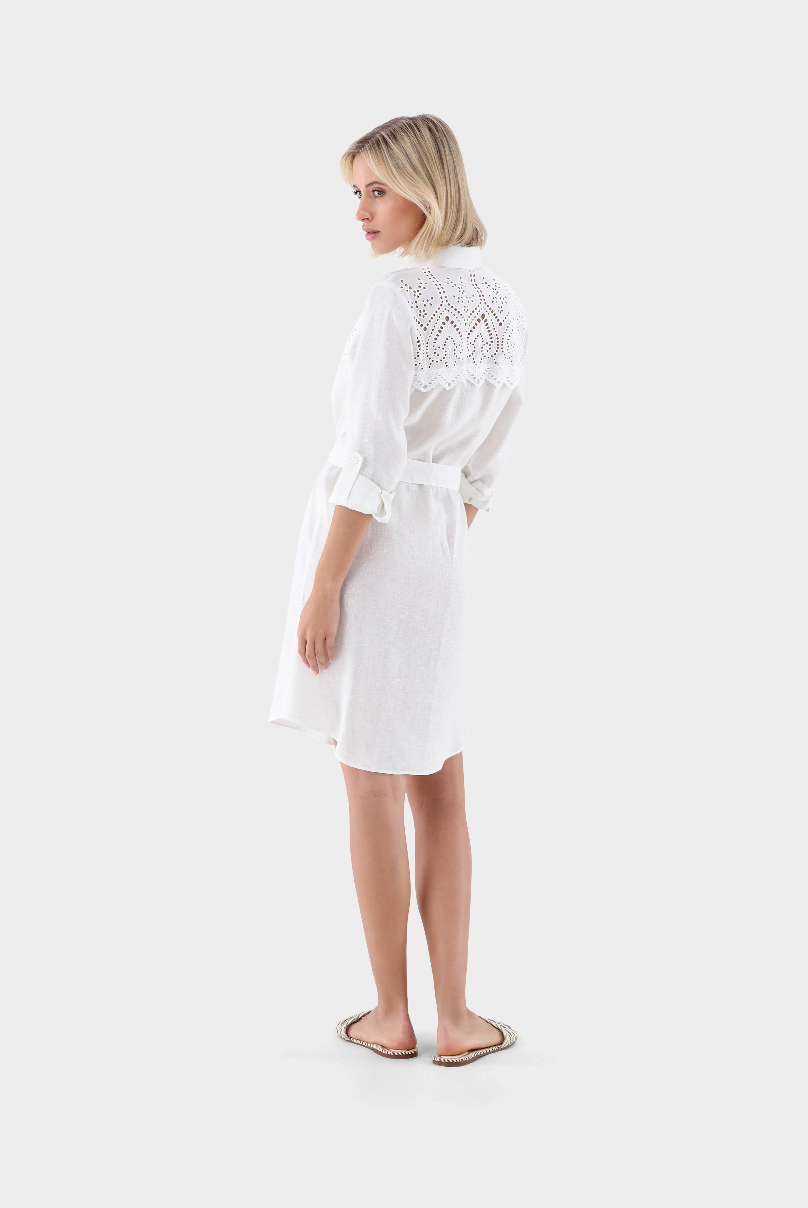 Dresses & Skirts+Linen shirt dress with embroidery+05.658R.24.150555.100.34