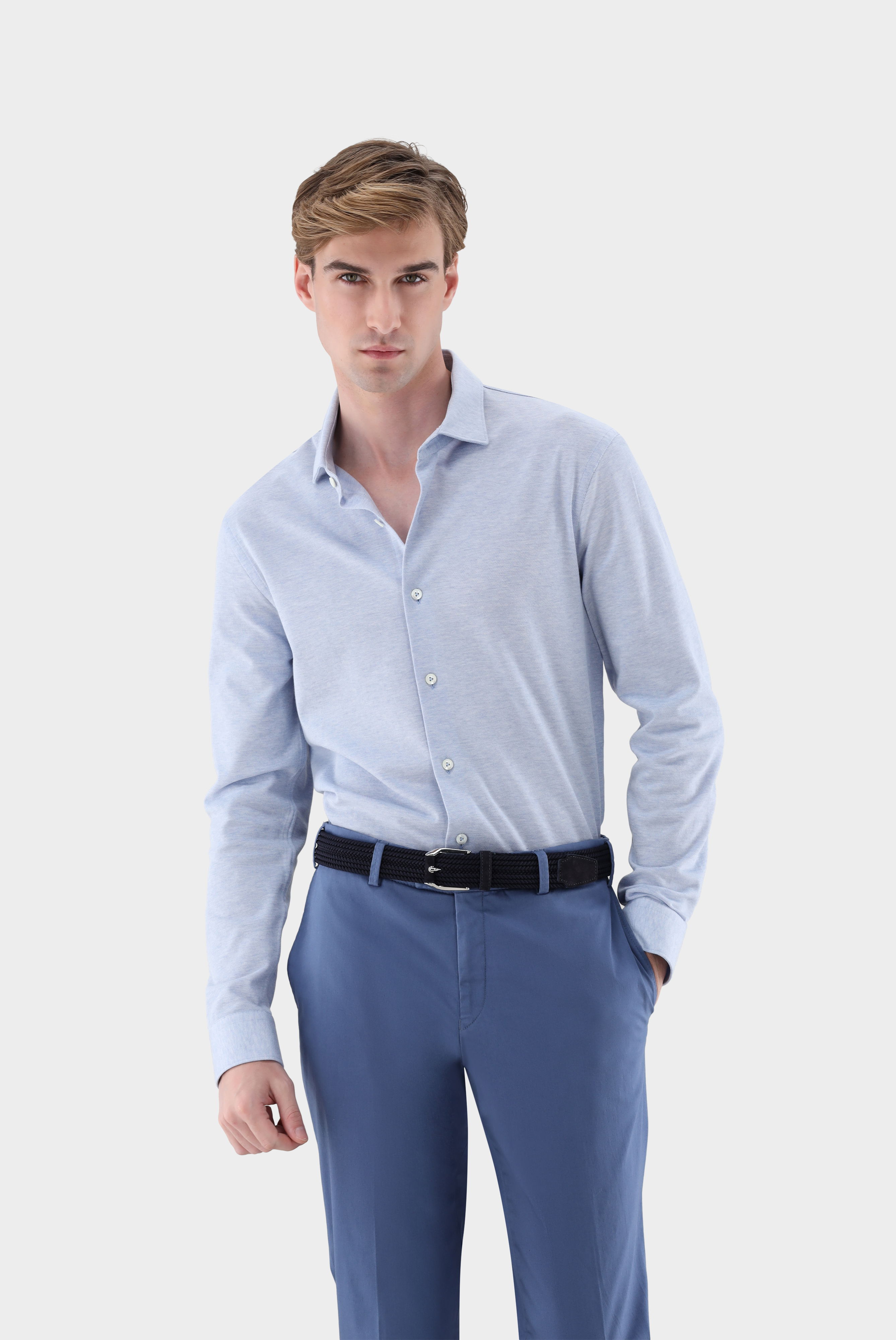 Piqué-Hemd aus langstapeliger Baumwolle