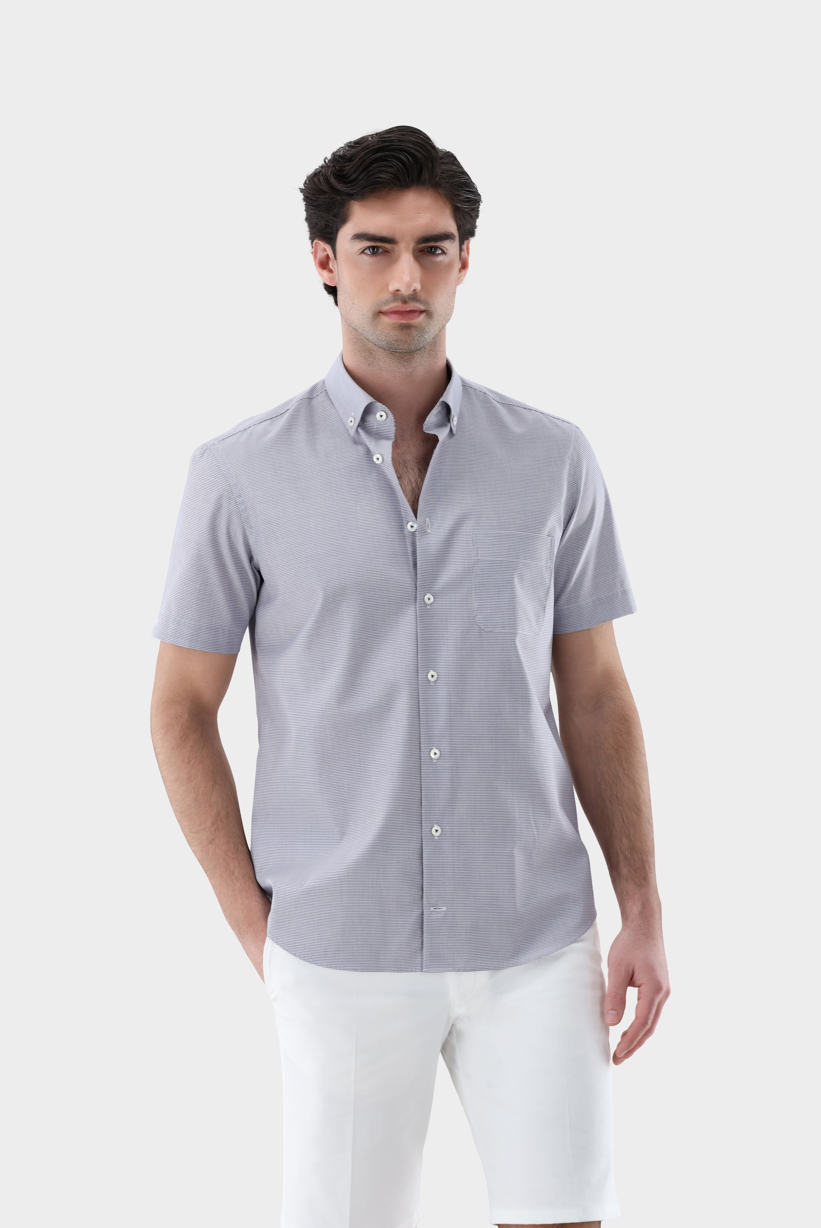 Bügelfreies Kurzarm Hemd kariert Tailor Fit