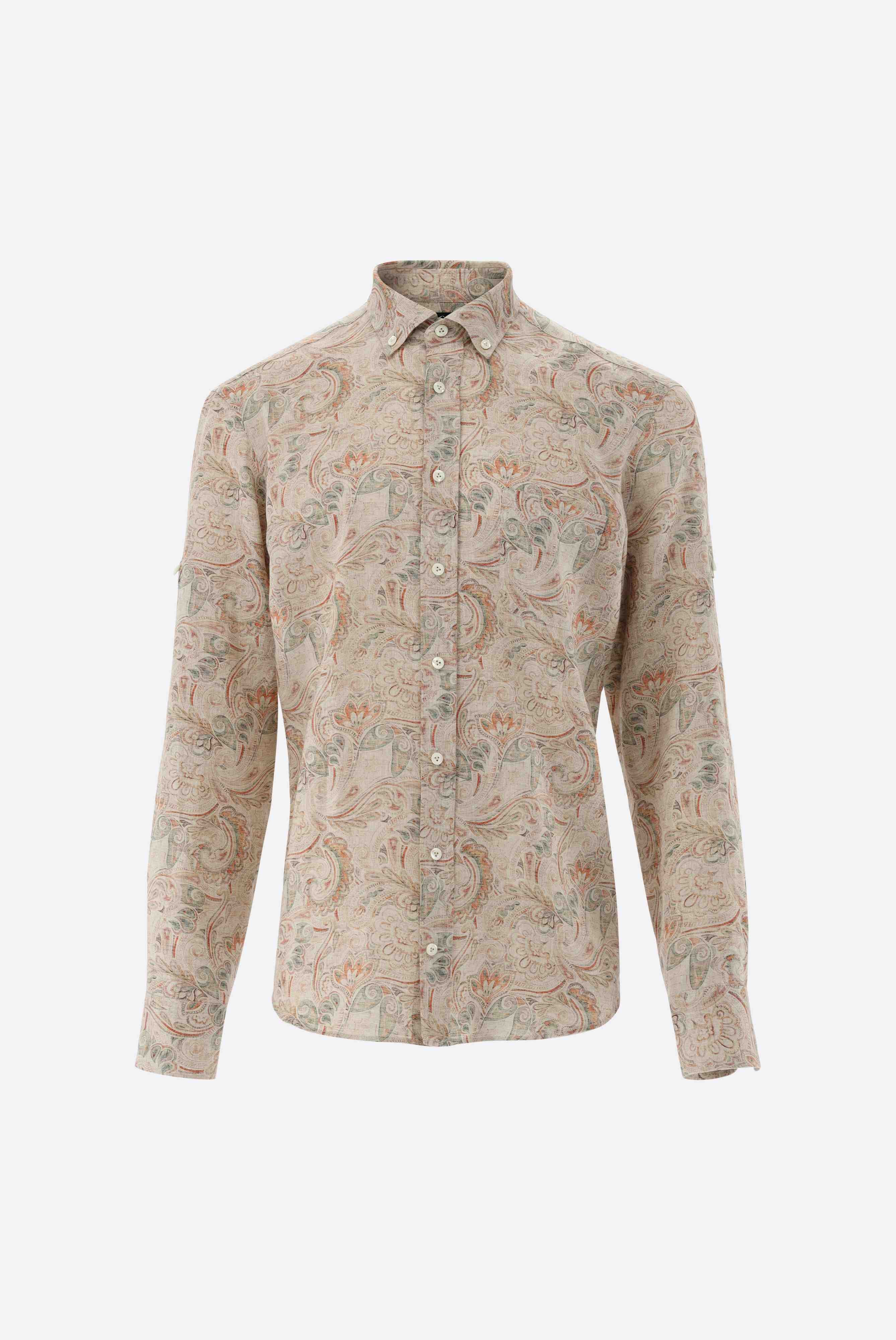 Casual Shirts+Linen Paisley-Printed Shirt Tailor Fit+20.2013.C4.172036.113.40