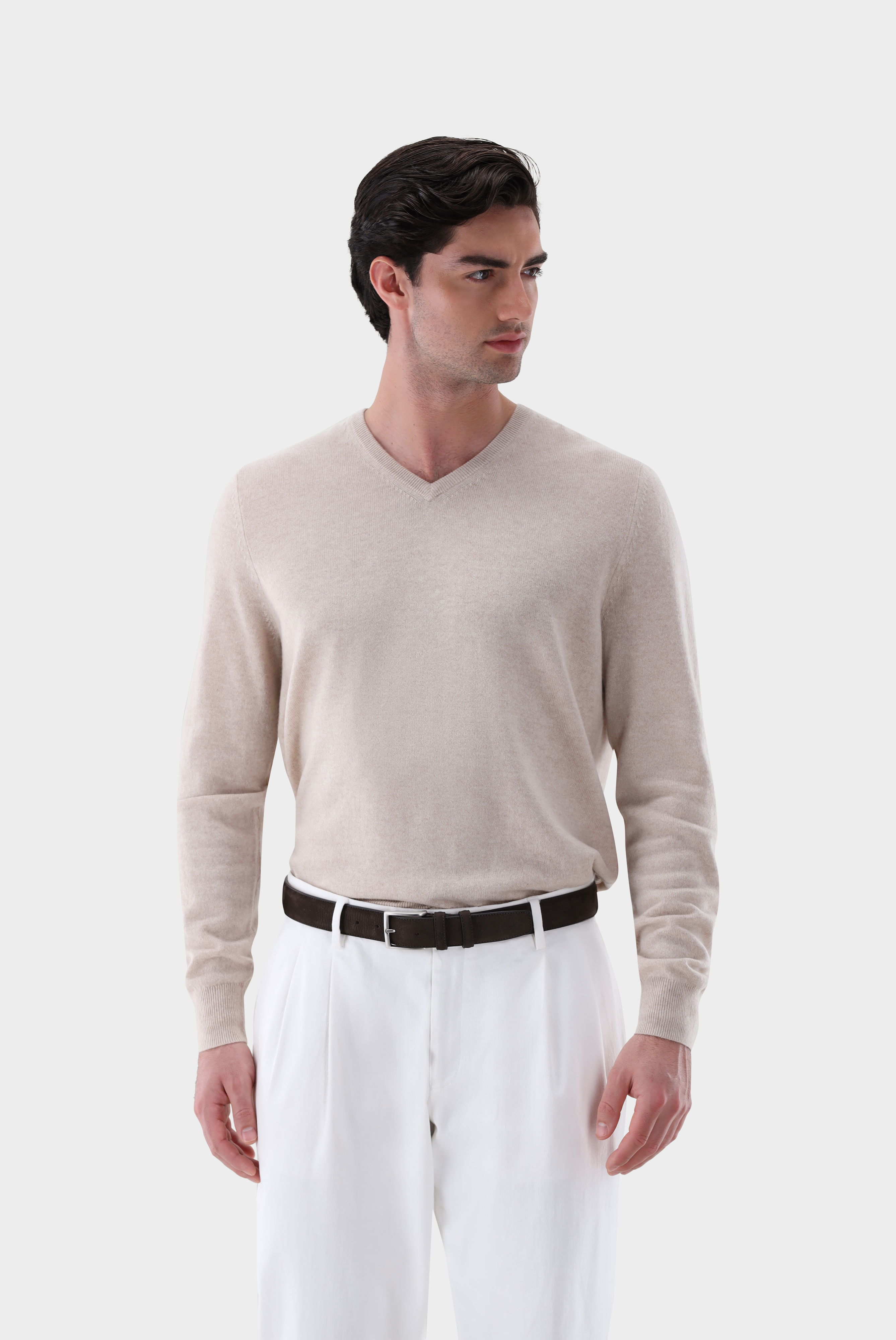 Pullover aus Kaschmir mit V-Ausschnitt