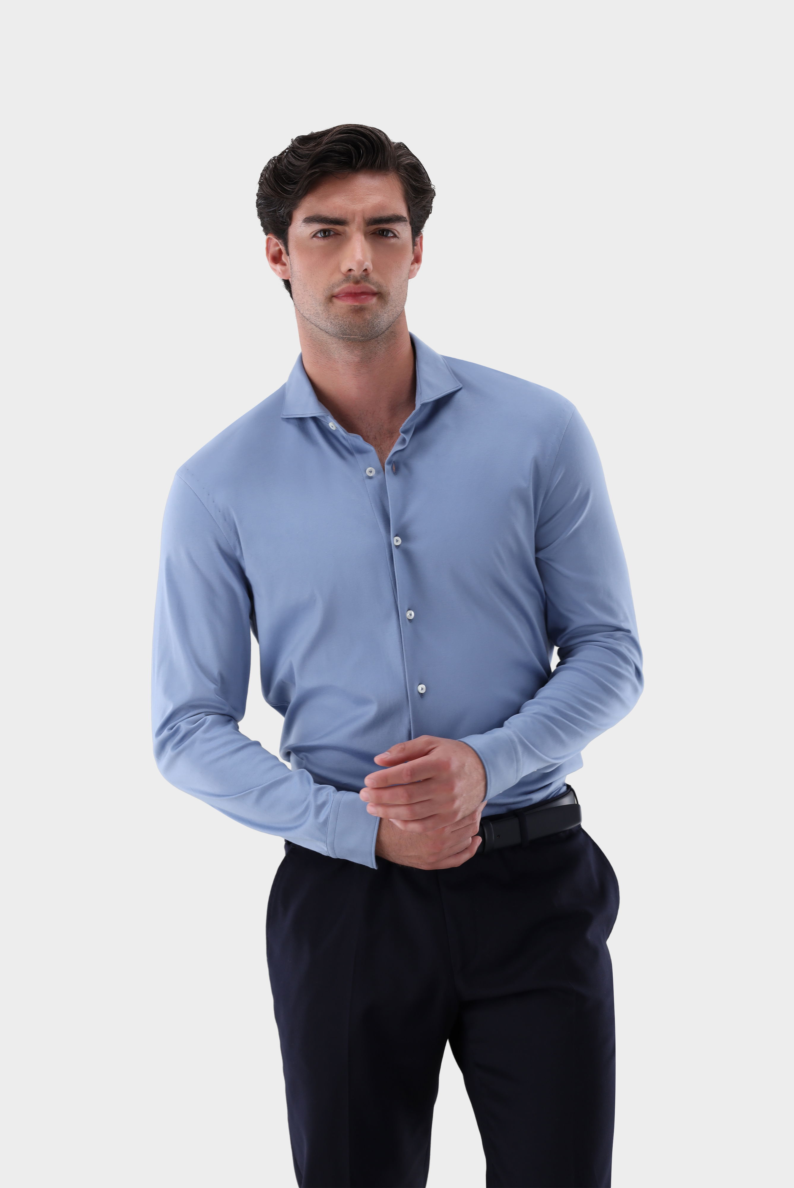 Jerseyhemd aus Schweizer Baumwolle Tailor Fit