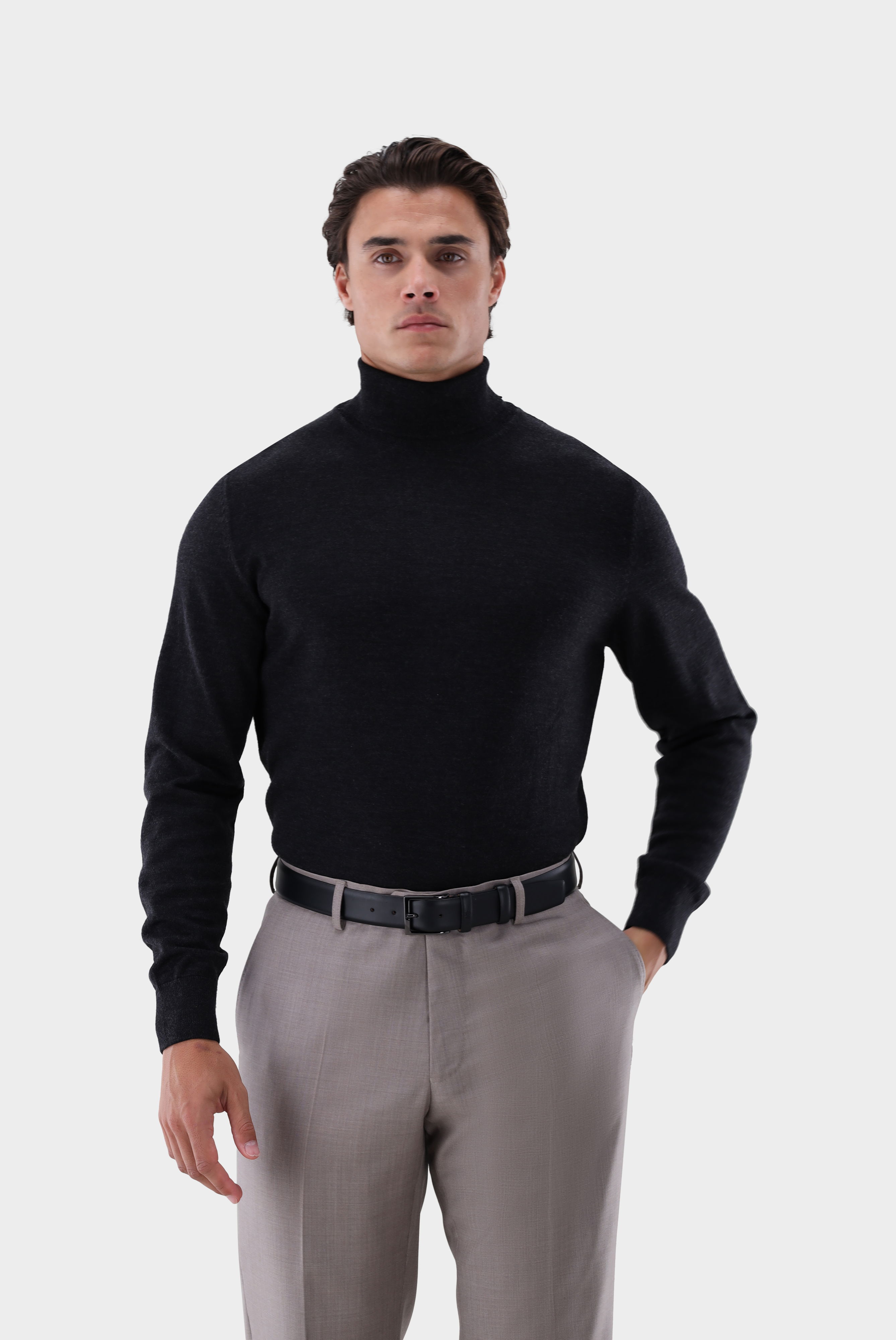 Rollkragenpullover aus Merzerisierter Merinowolle