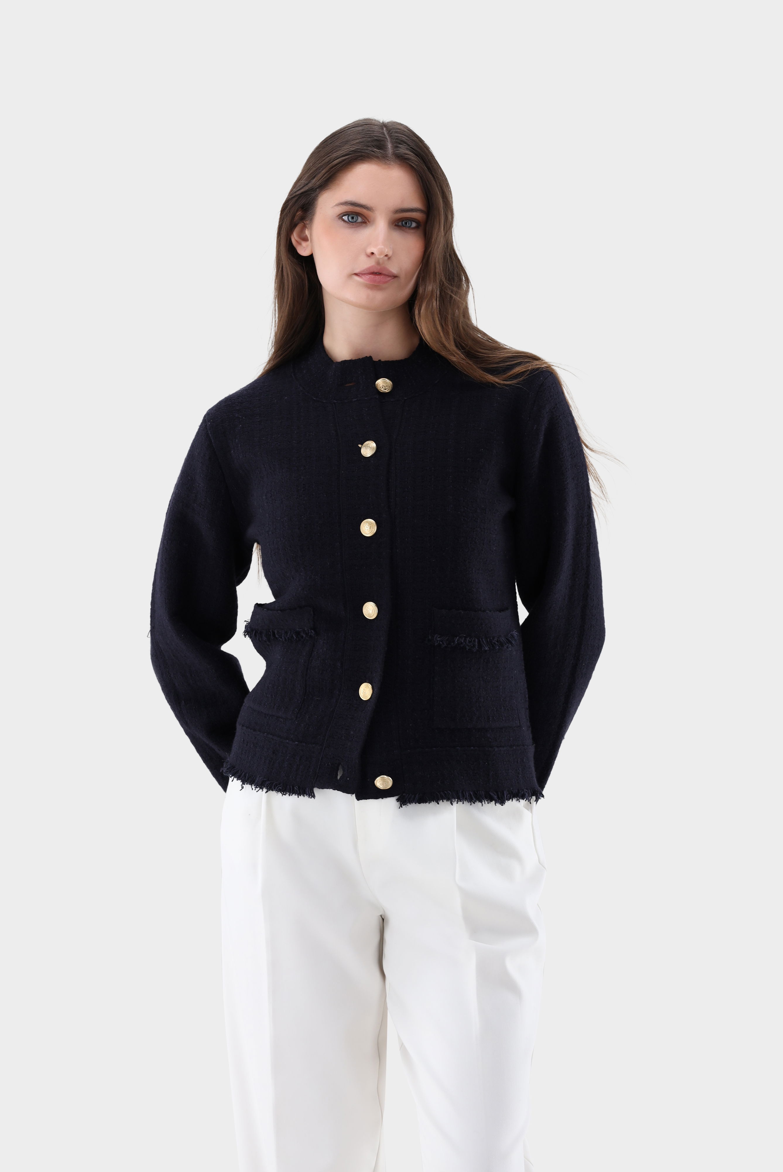 Blazer gestrickt mit Tweed Optik