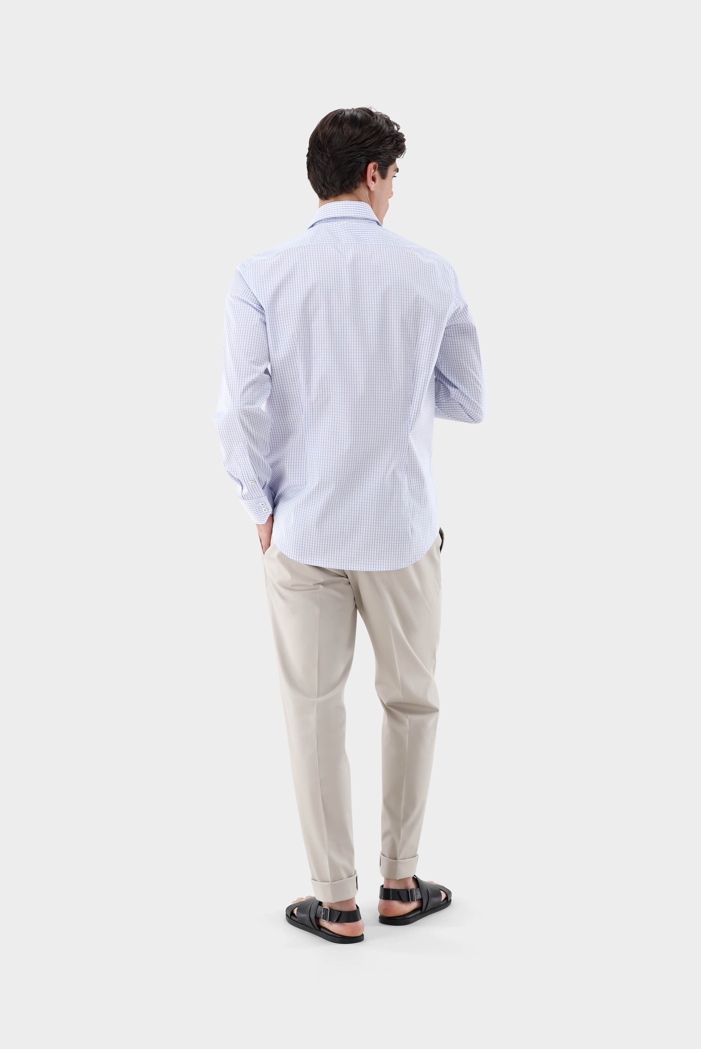 Business Shirts+Small-Checked Twill Business Shirt Tailor Fit+20.2020.AV.151046.730.38
