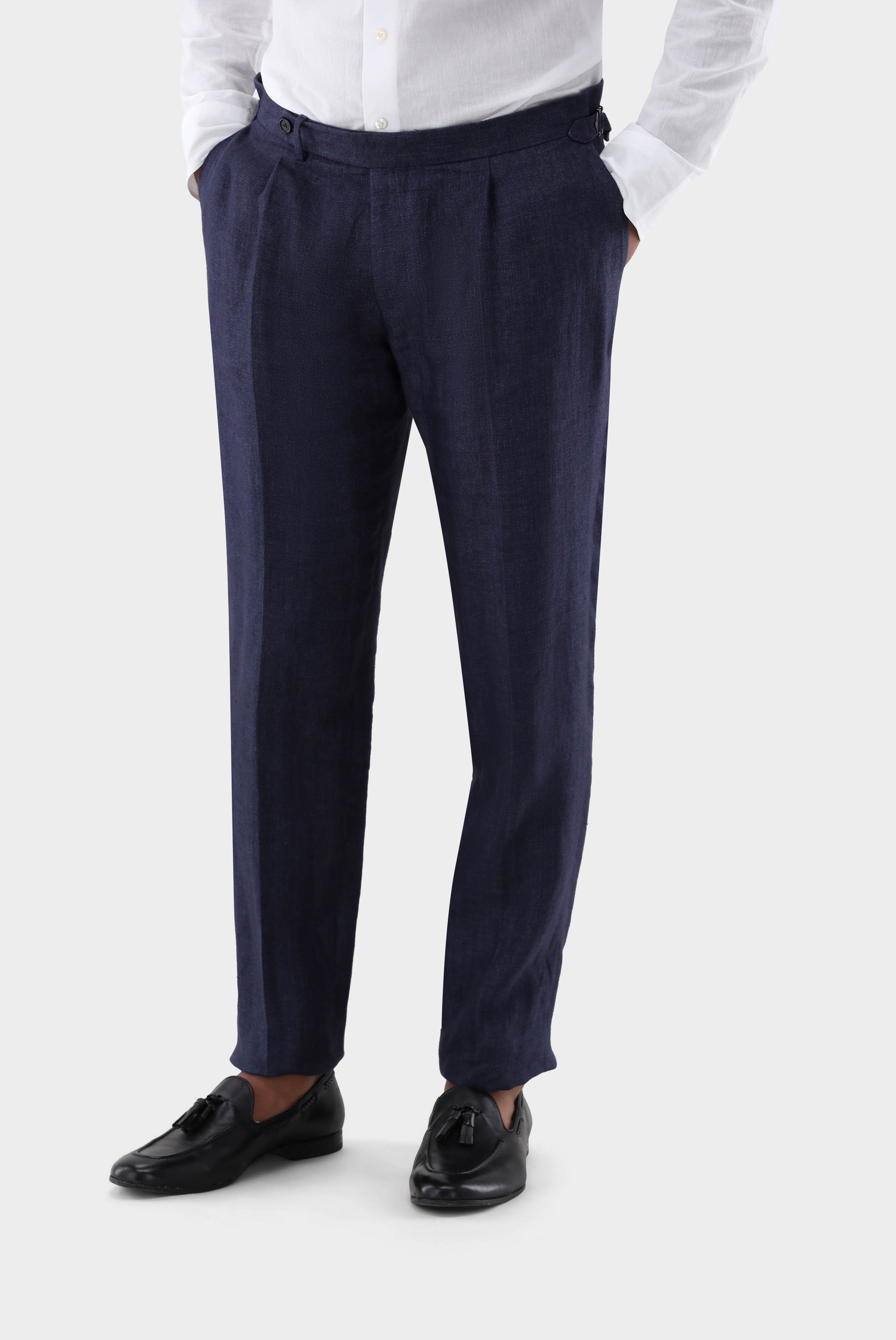 Jeans & Trousers+Linen trousers with pleats+20.7814.15.H55027.790.54
