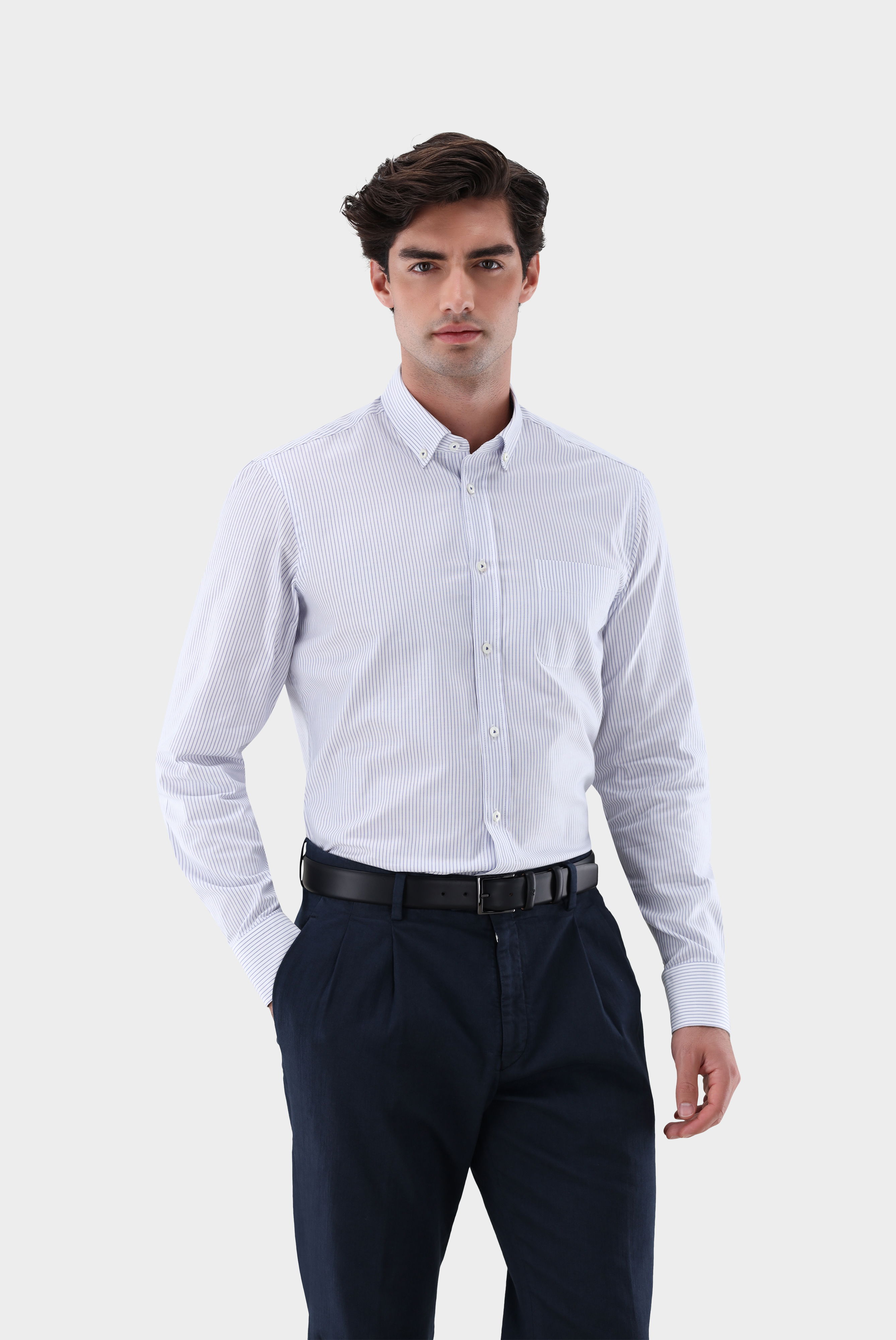 Dobby-Hemd mit Button Down Kragen Tailor Fit