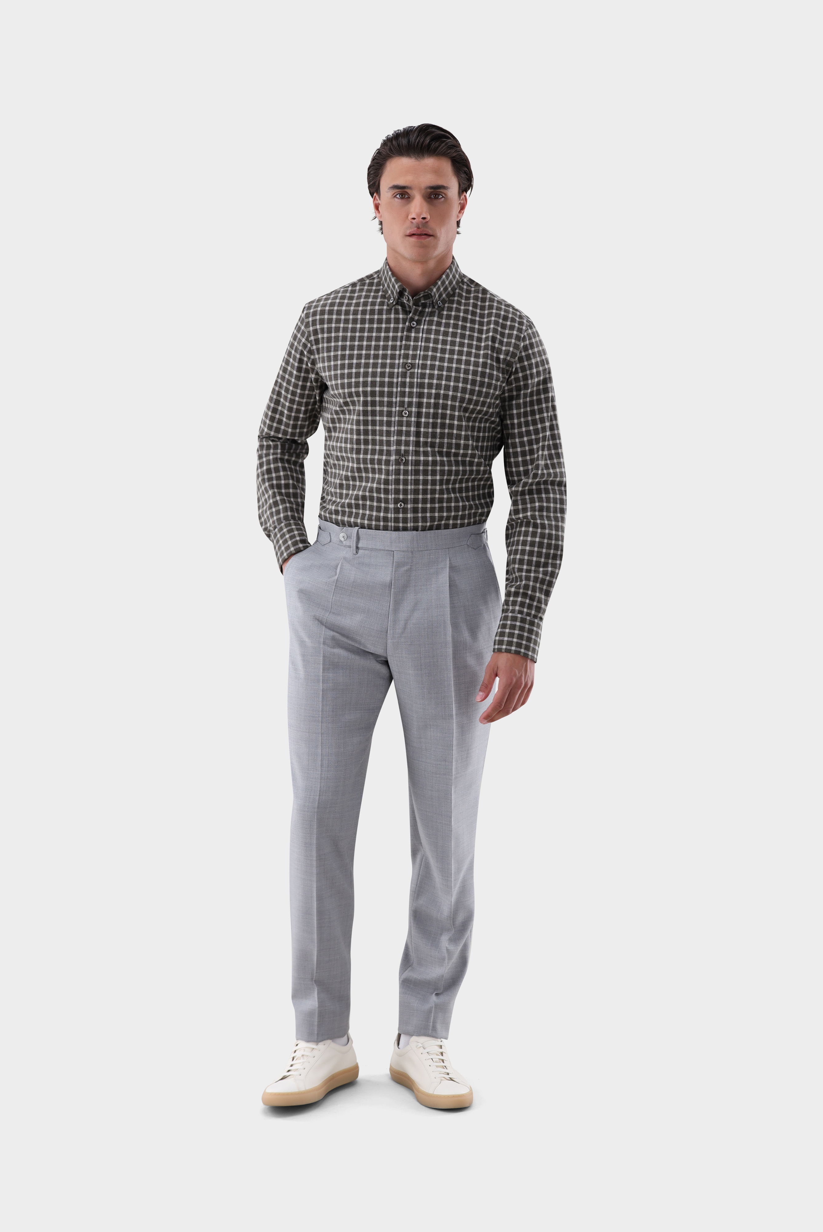 Flanellhemd kariert mit Button-Down Kragen günstig online kaufen