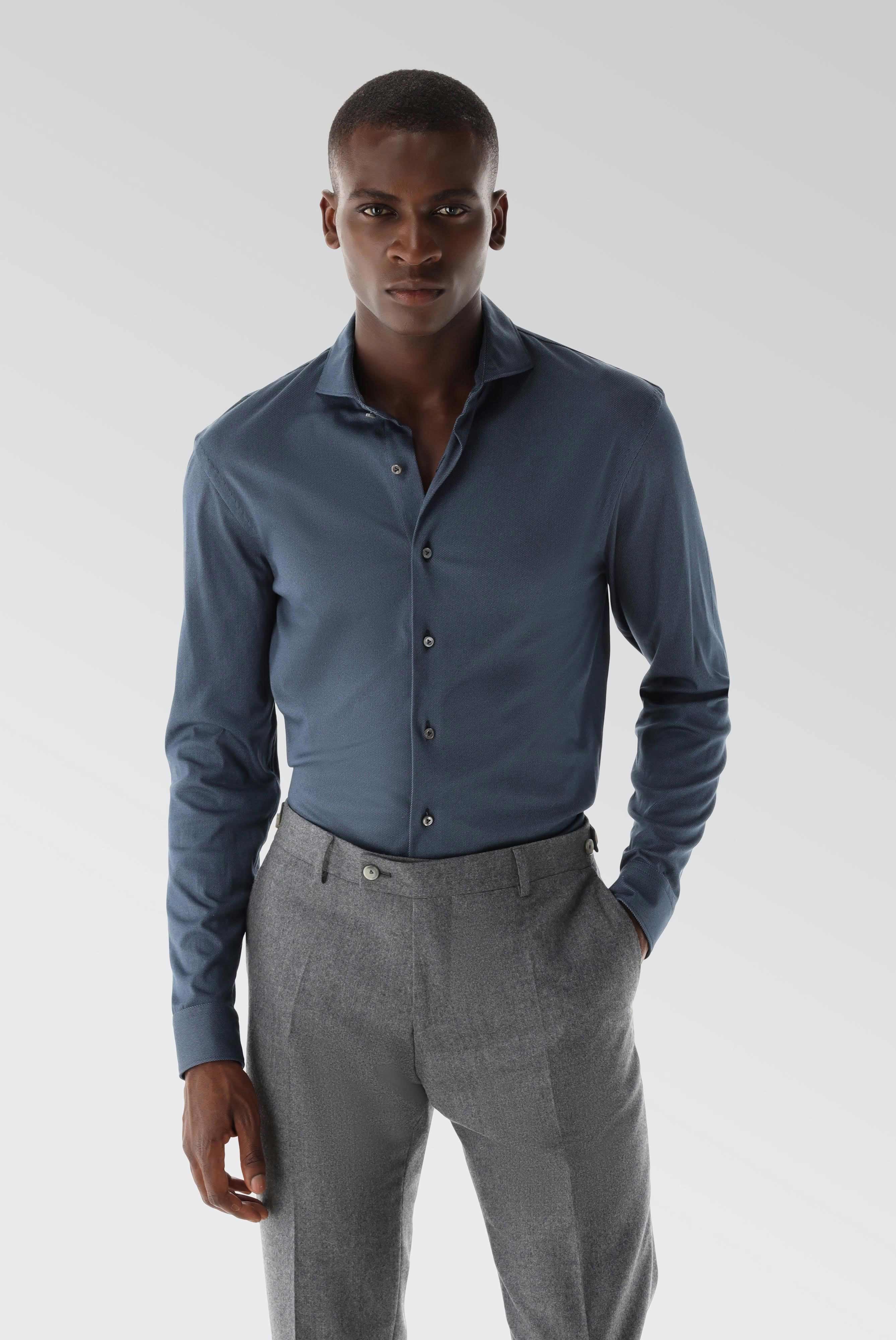 Casual Shirts+Jersey Shirt with a Twill Print Tailor Fit+20.1683.UC.187749.782.M