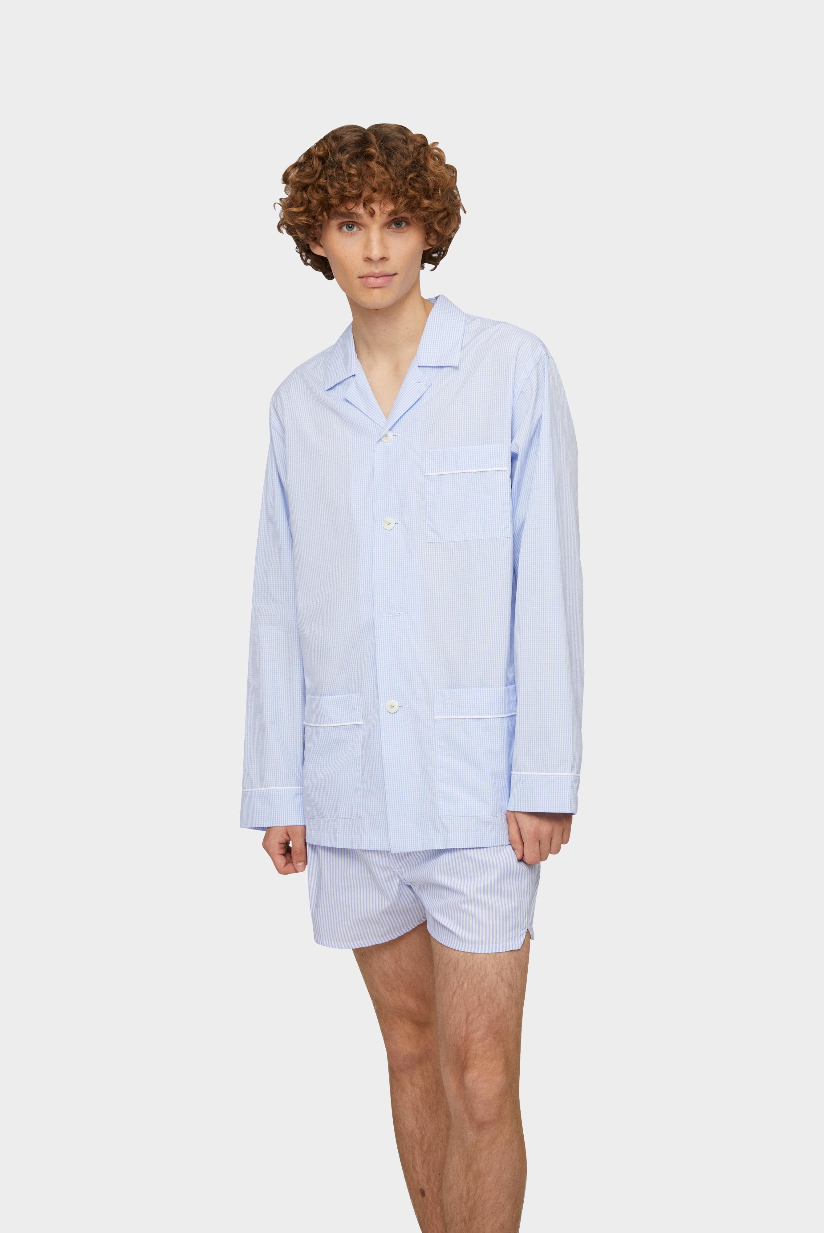 Pyjamas+Schlafanzug aus Popeline Gestreift+91.1139.UK.141787.720.46