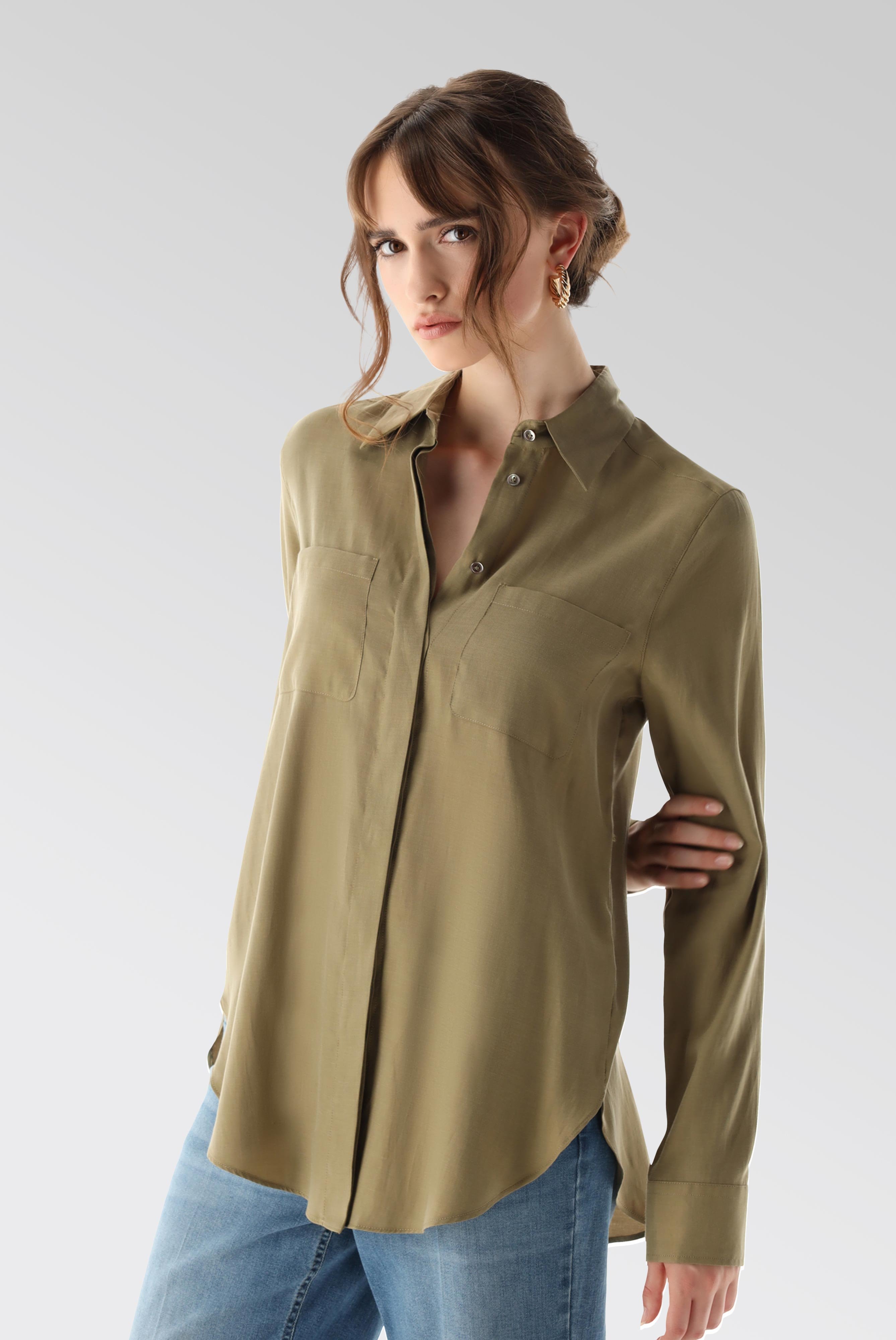 Casual Blouses+Shirt Blouse with Lyocell and Cotton+05.527O.49.150258.960.34