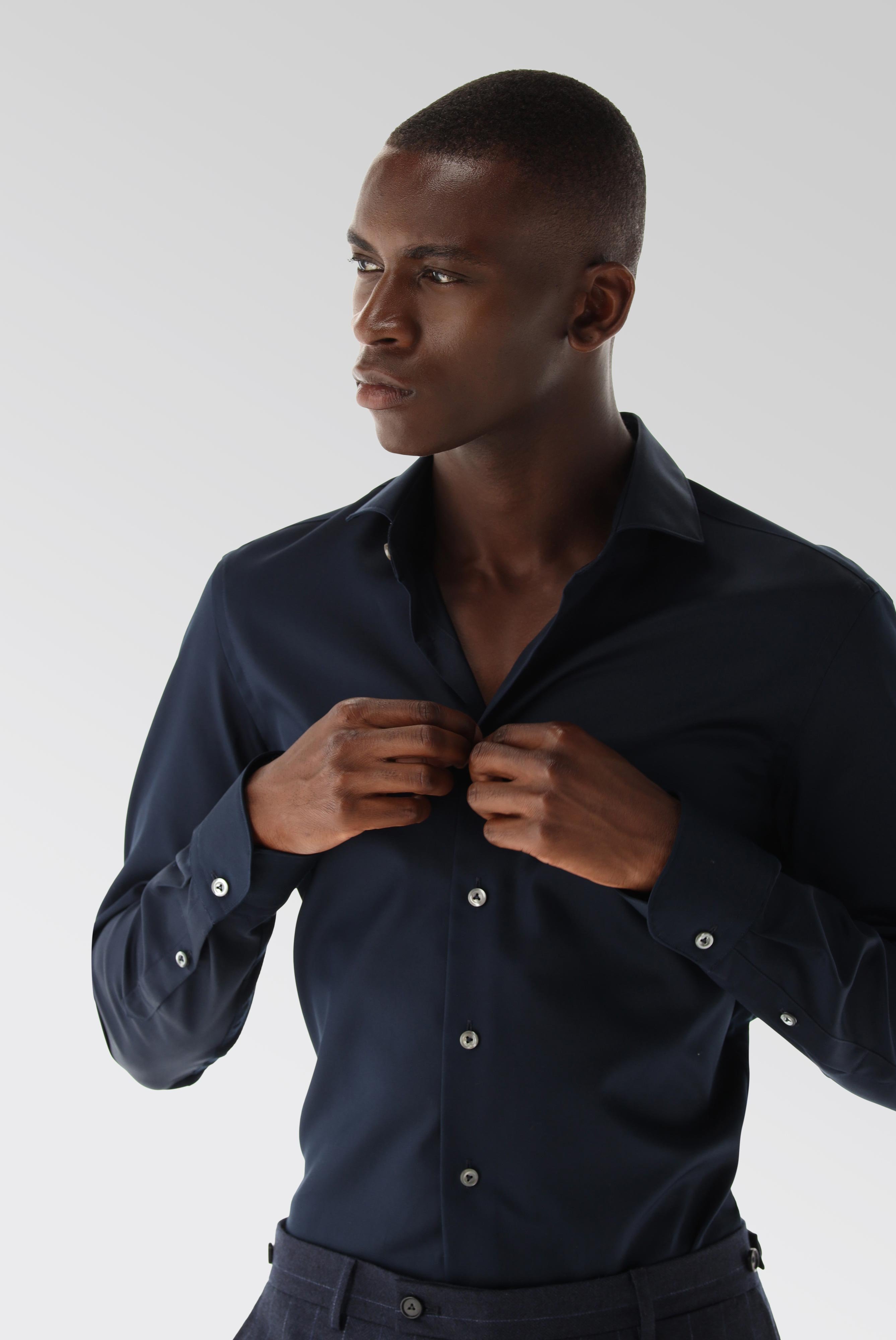 Bügelleichte Hemden+Bügelfreies Hybridshirt mit Jerseyeinsatz Slim Fit+20.2553.0F.132241.785.44