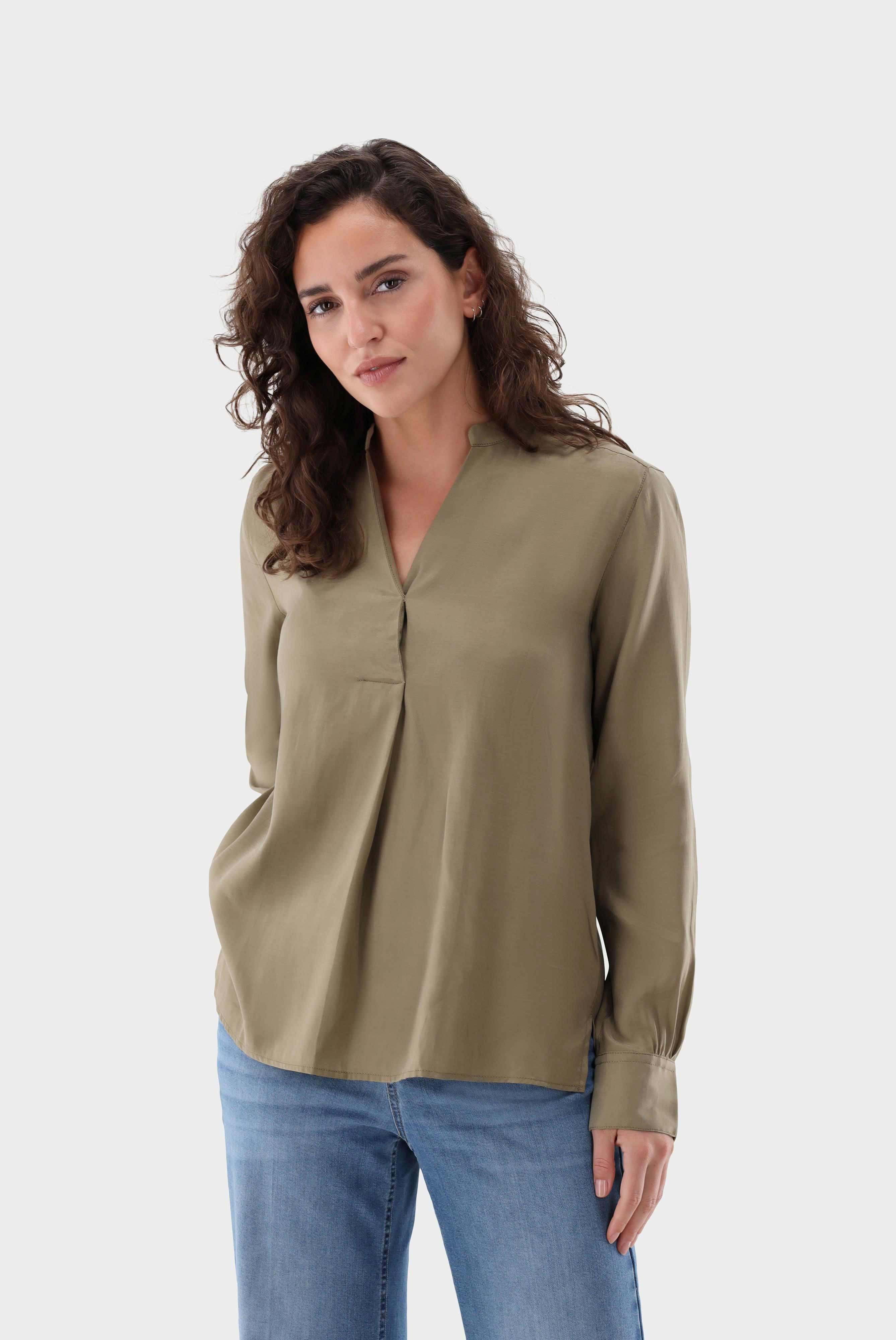 Casual Blouses+Stand-up Collar Shirt with lyocell and cotton+05.527Y.49.150258.960.38
