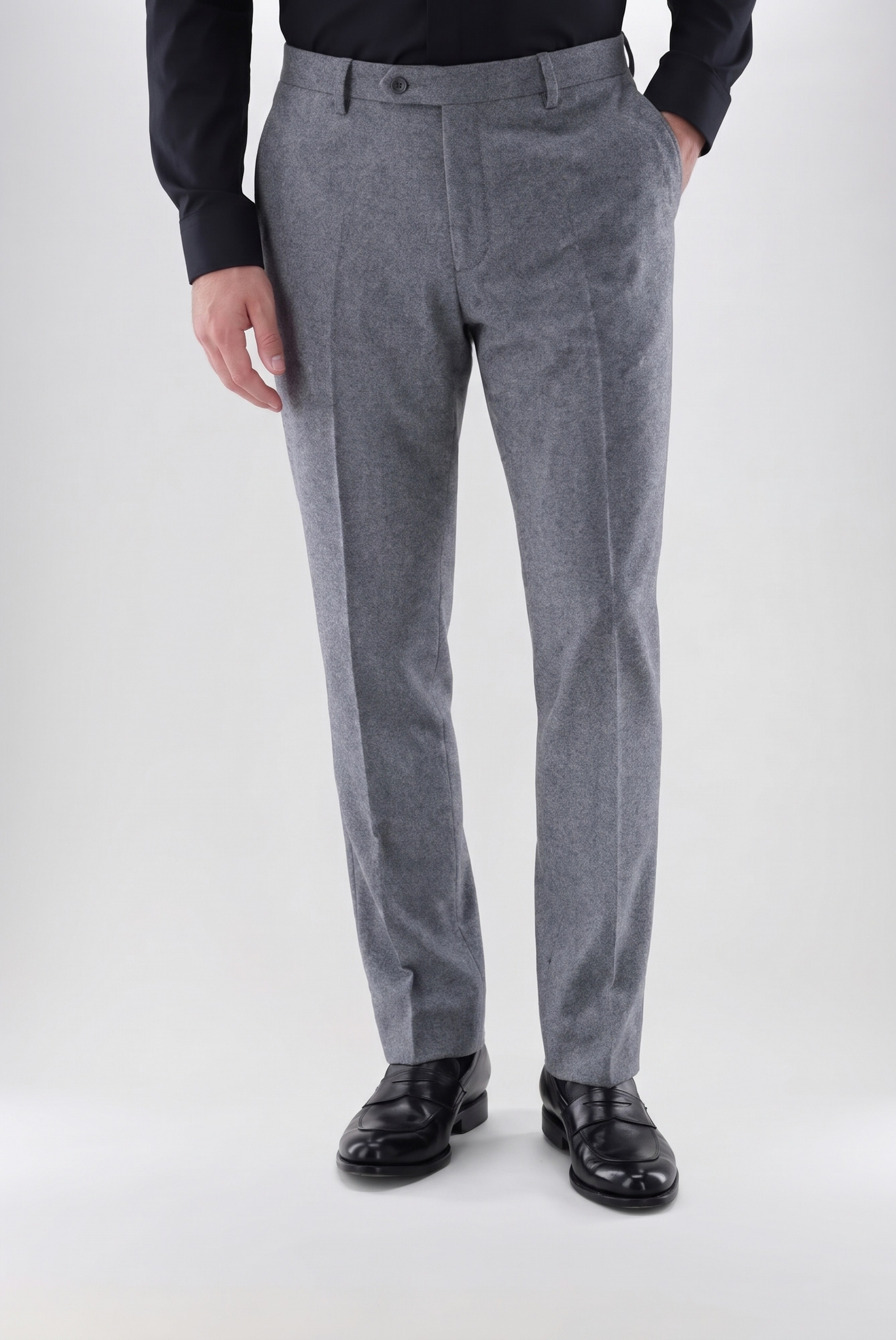 Hose aus Woll-Flanell mit Straight Leg