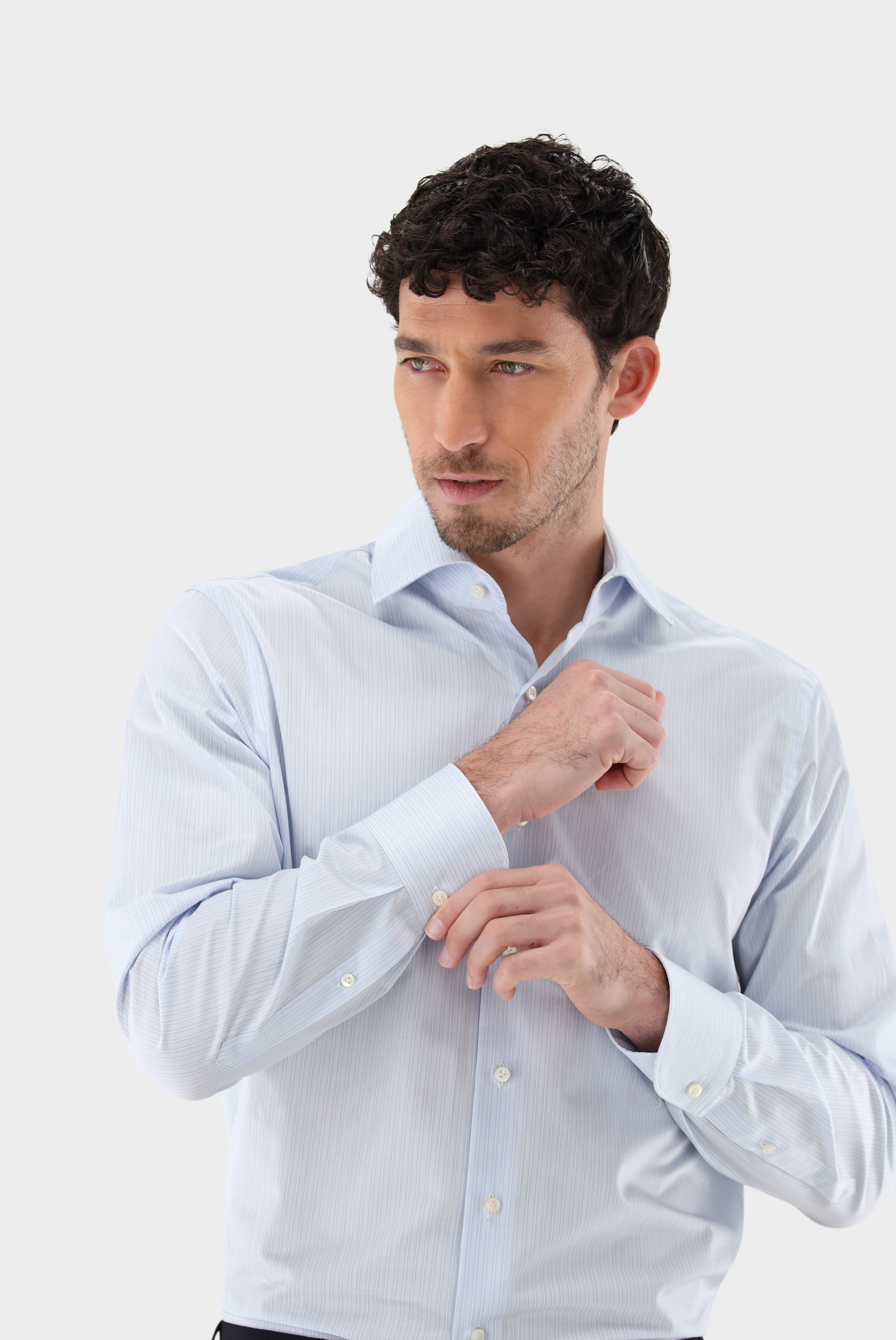 Slim-Fit Shirts+Striped Twill Sartorial Shirt Slim Fit+20.2500.NV.151816.720.38