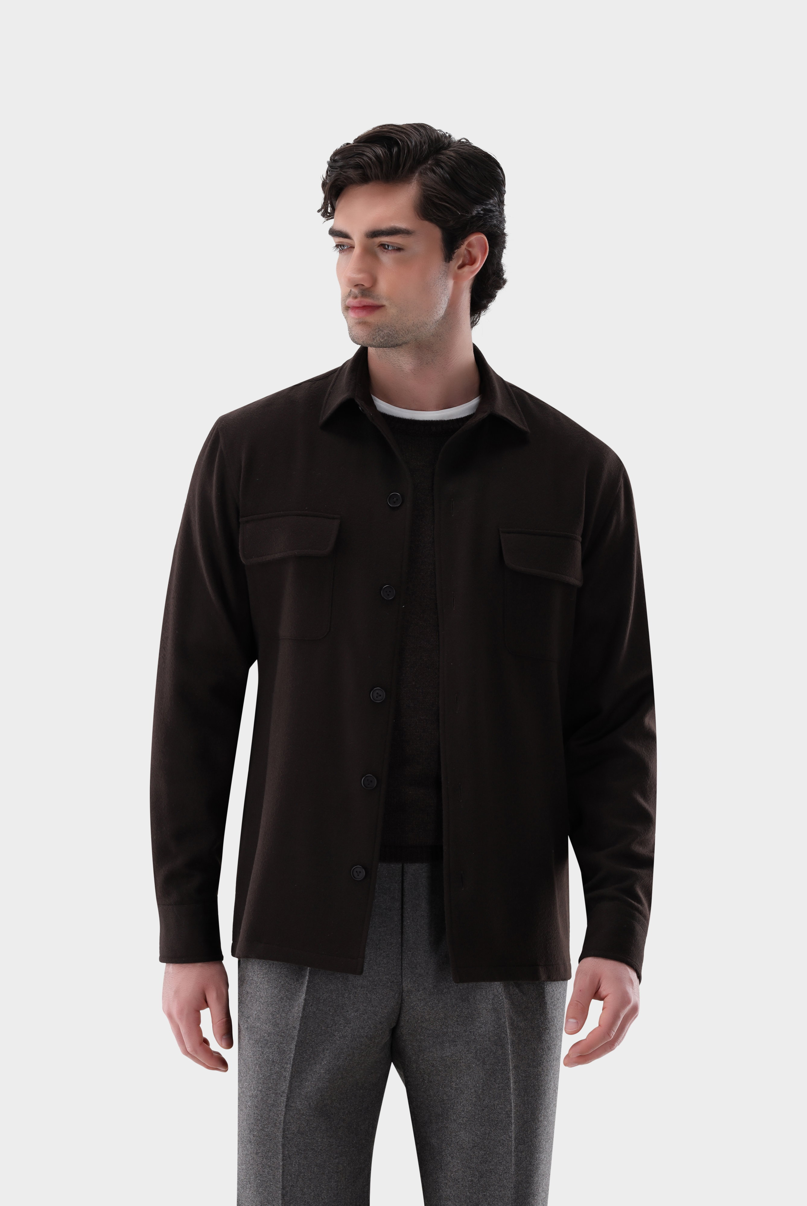 Flanell Overshirt mit Brusttaschen