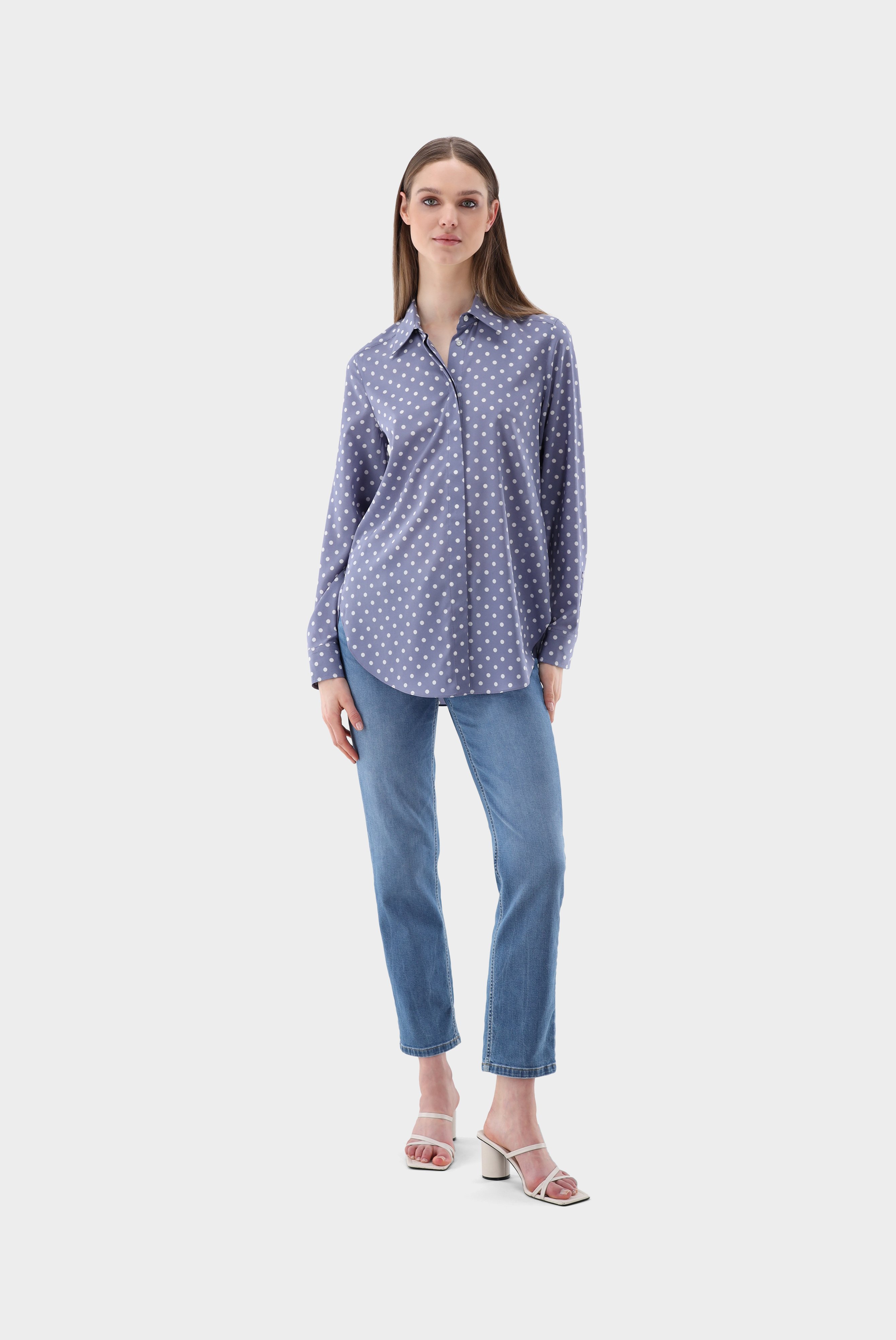 Casual Blouses+Shirt Blouse with Dot Print+05.527O.74.Z20092.680.34