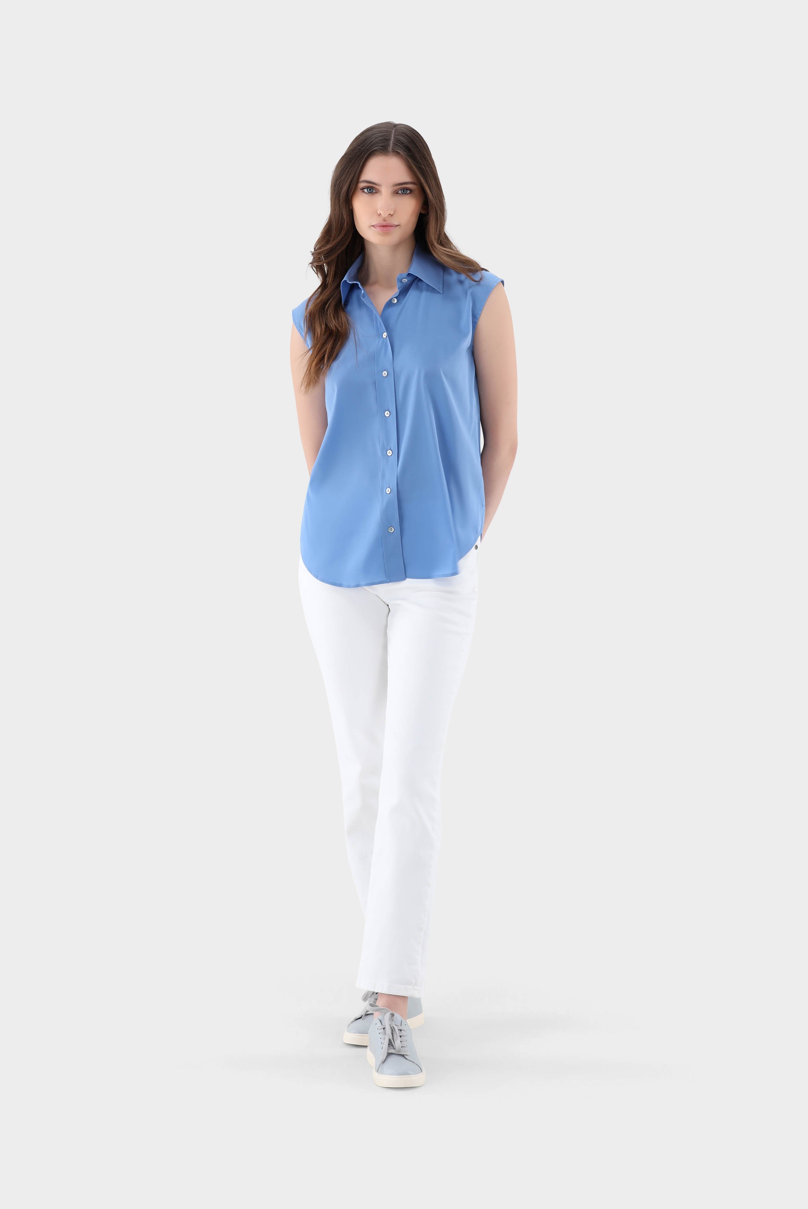 Casual Blouses+Sleeveless shirt with silk and stretch+05.528P.P8.155553.741.32