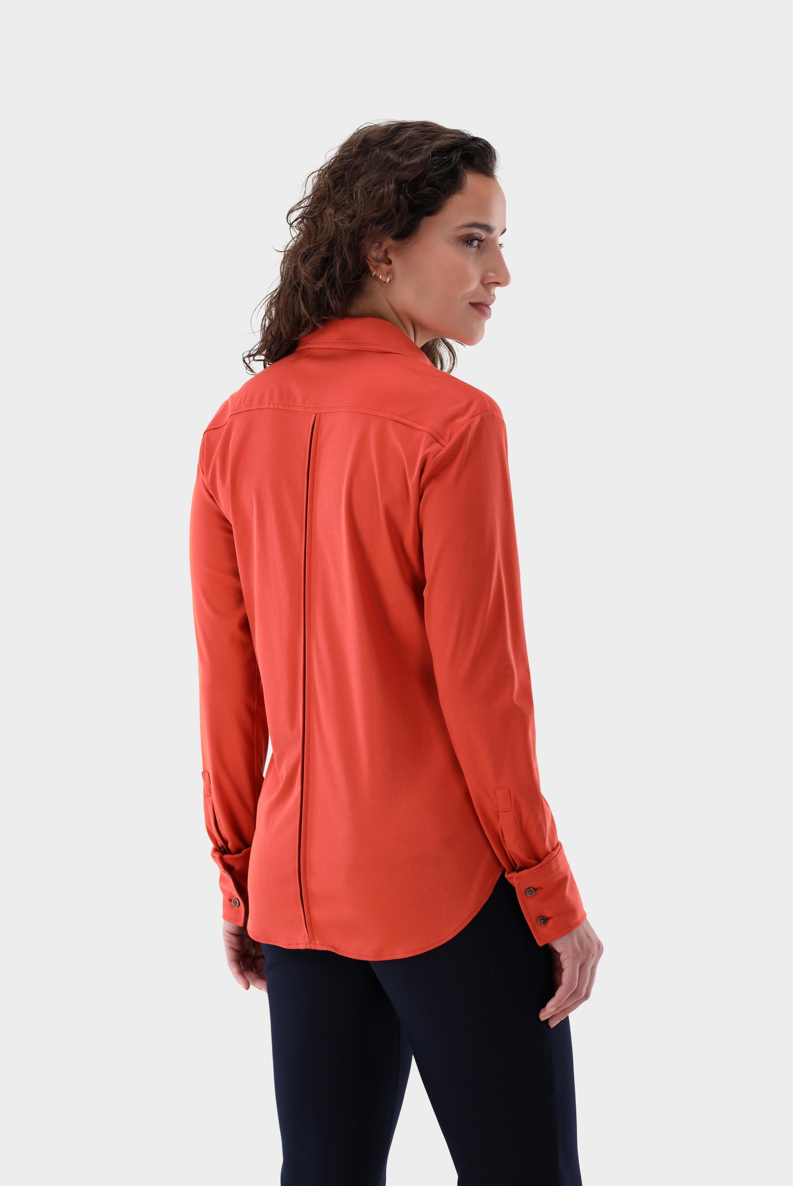 Casual Blusen+Taillierte Jersey Hemdbluse aus Schweizer Baumwolle+05.603Y..180031.360.36