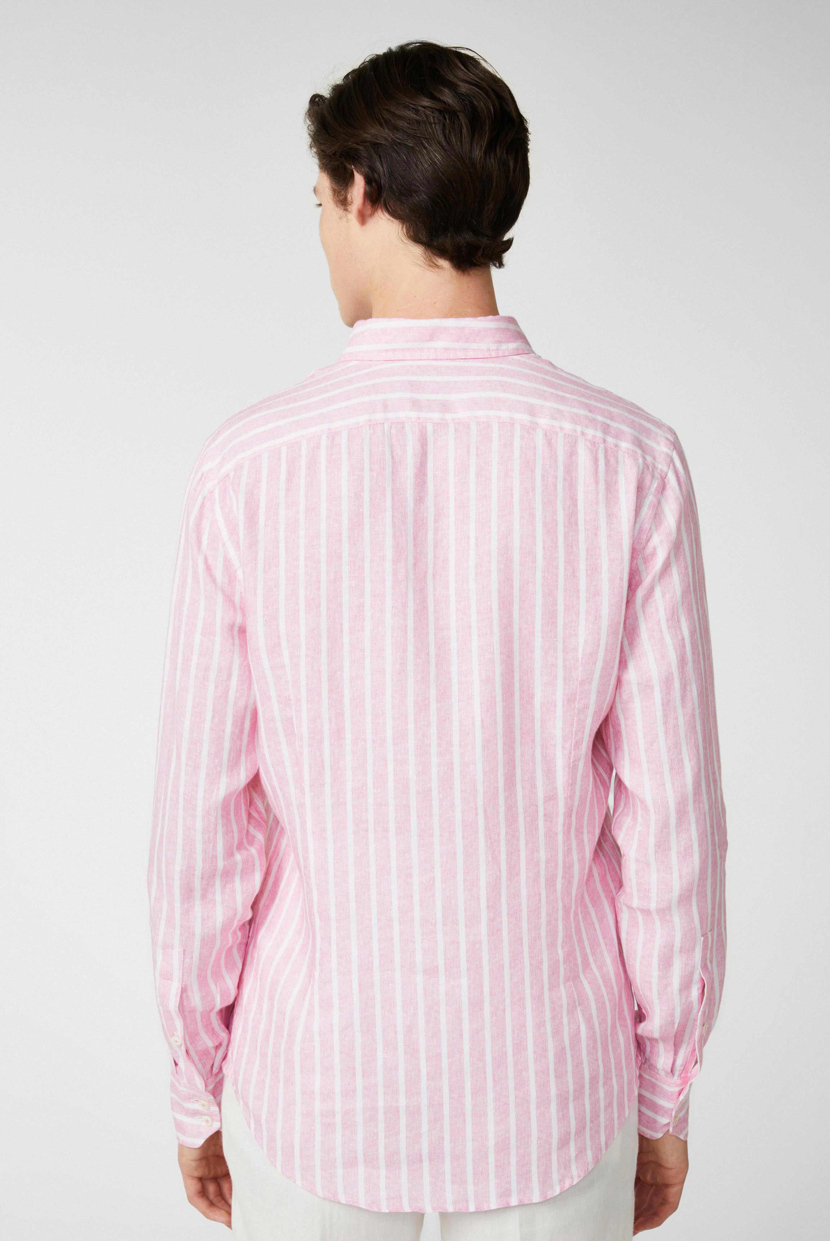 Casual Hemden+Button-Down-Hemd aus Leinen mit Streifendruck+20.2013.MB.170238.530.38
