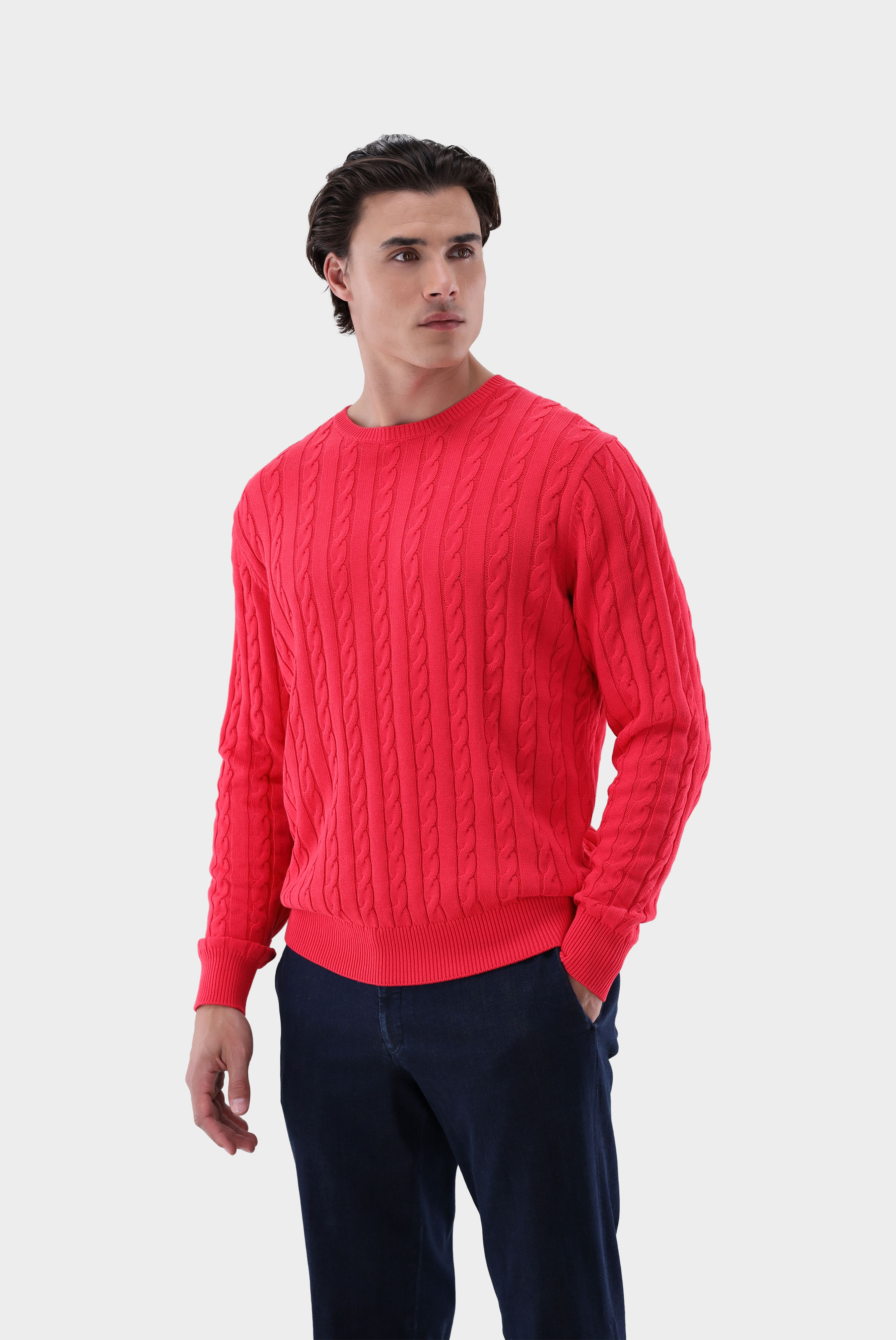 Cableknit Sweater with Silk and Cotton