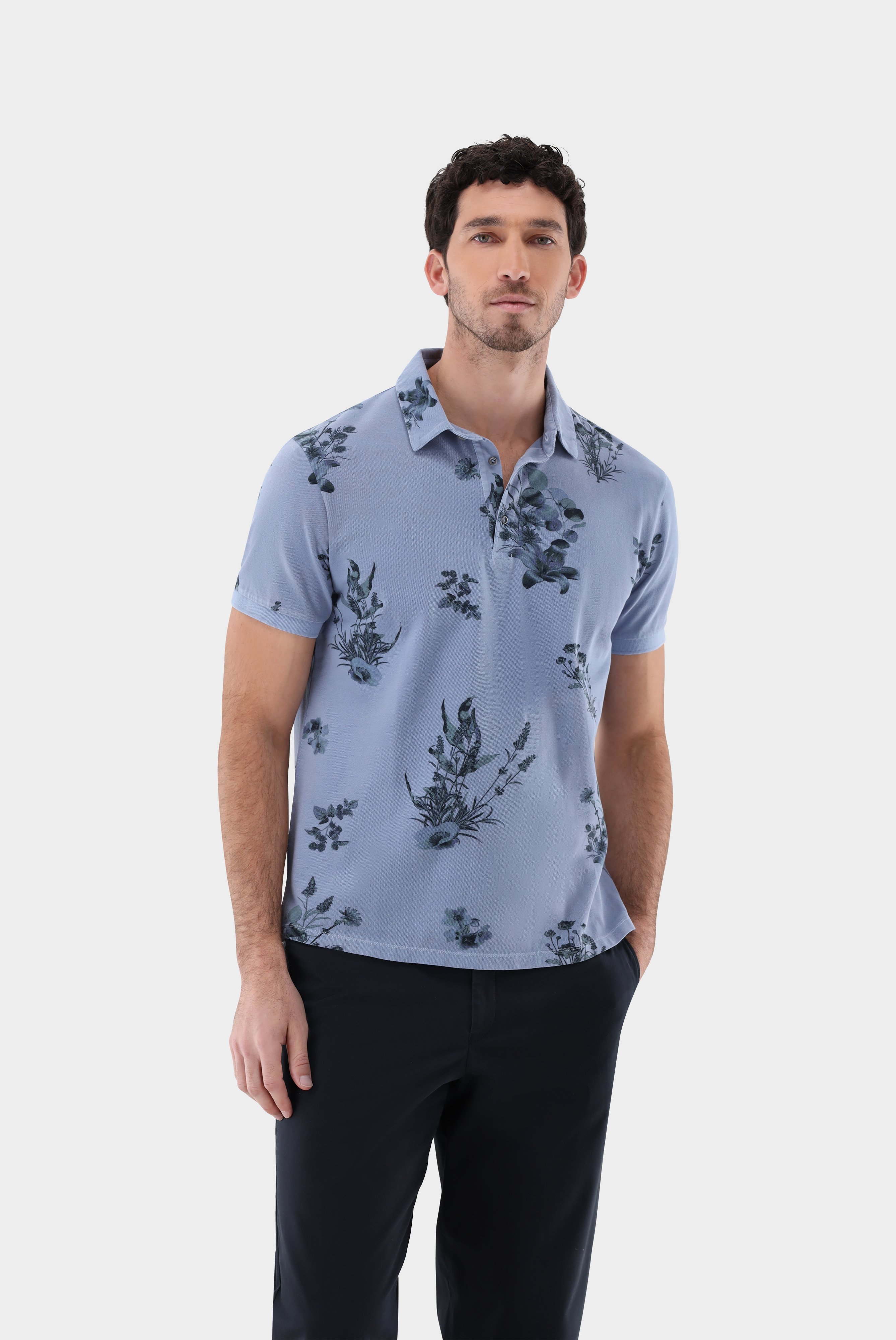 Poloshirts+Garment dyed Piquet Polo with Print+20.1650.SY.Z20047.760.S