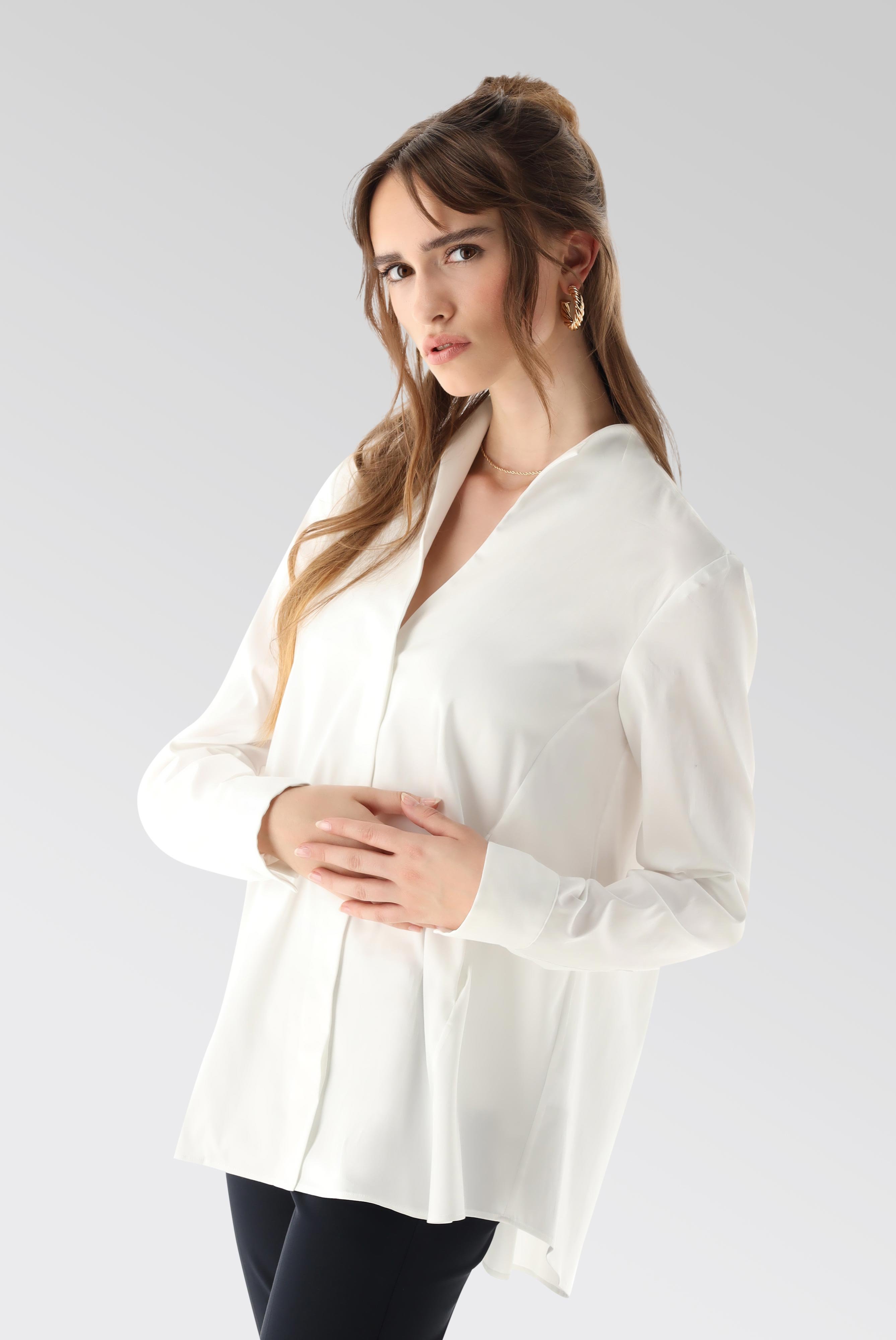Stretch Chalice Collar Blouse