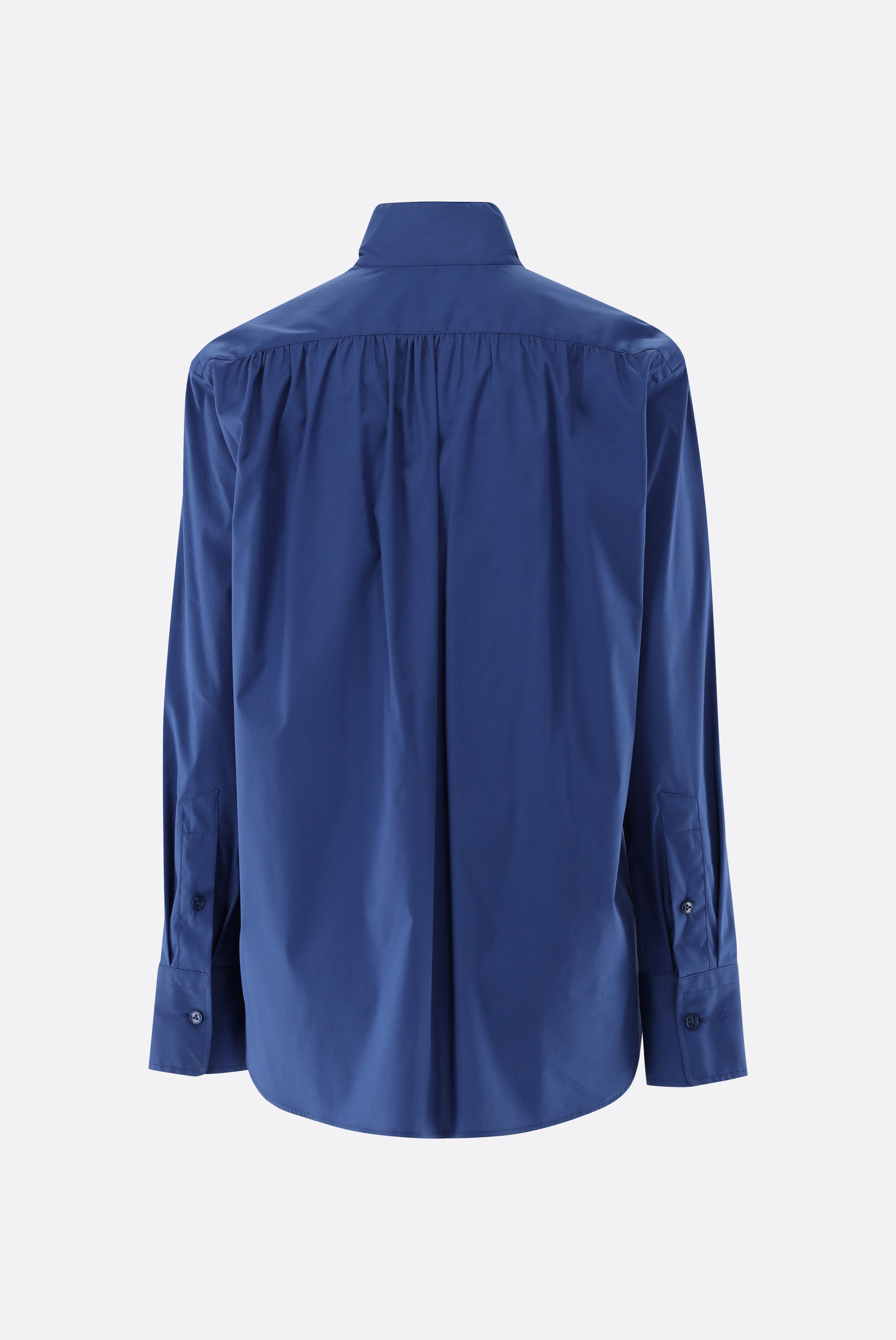 Lockere Bluse mit hohem Stehkragen und Stretch günstig online kaufen