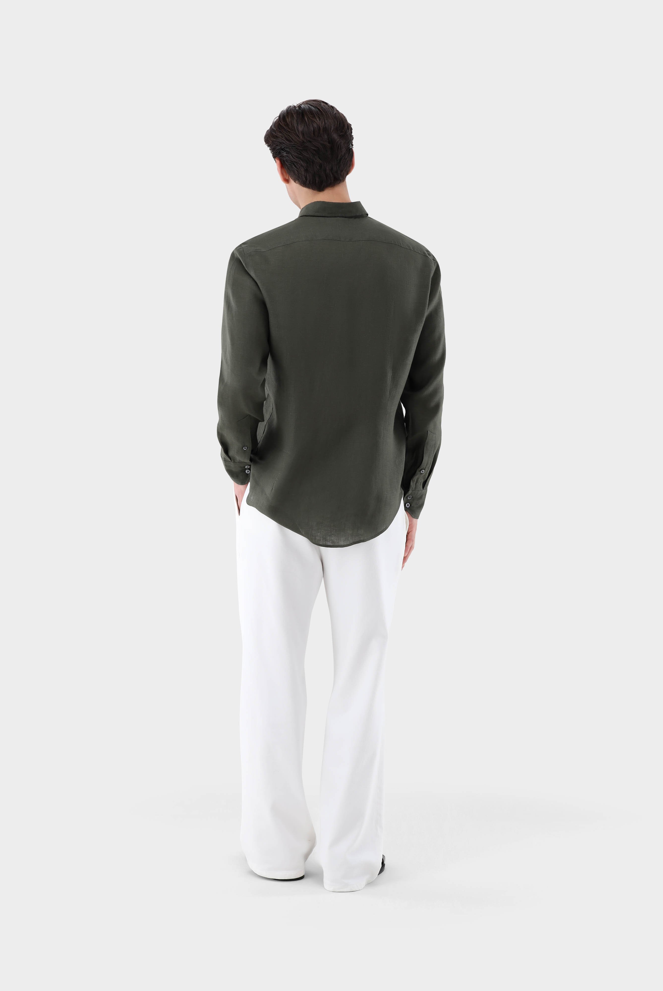 Casual Shirts+Linen Button-Down Collar Shirt+20.2013.9V.150555.990.38