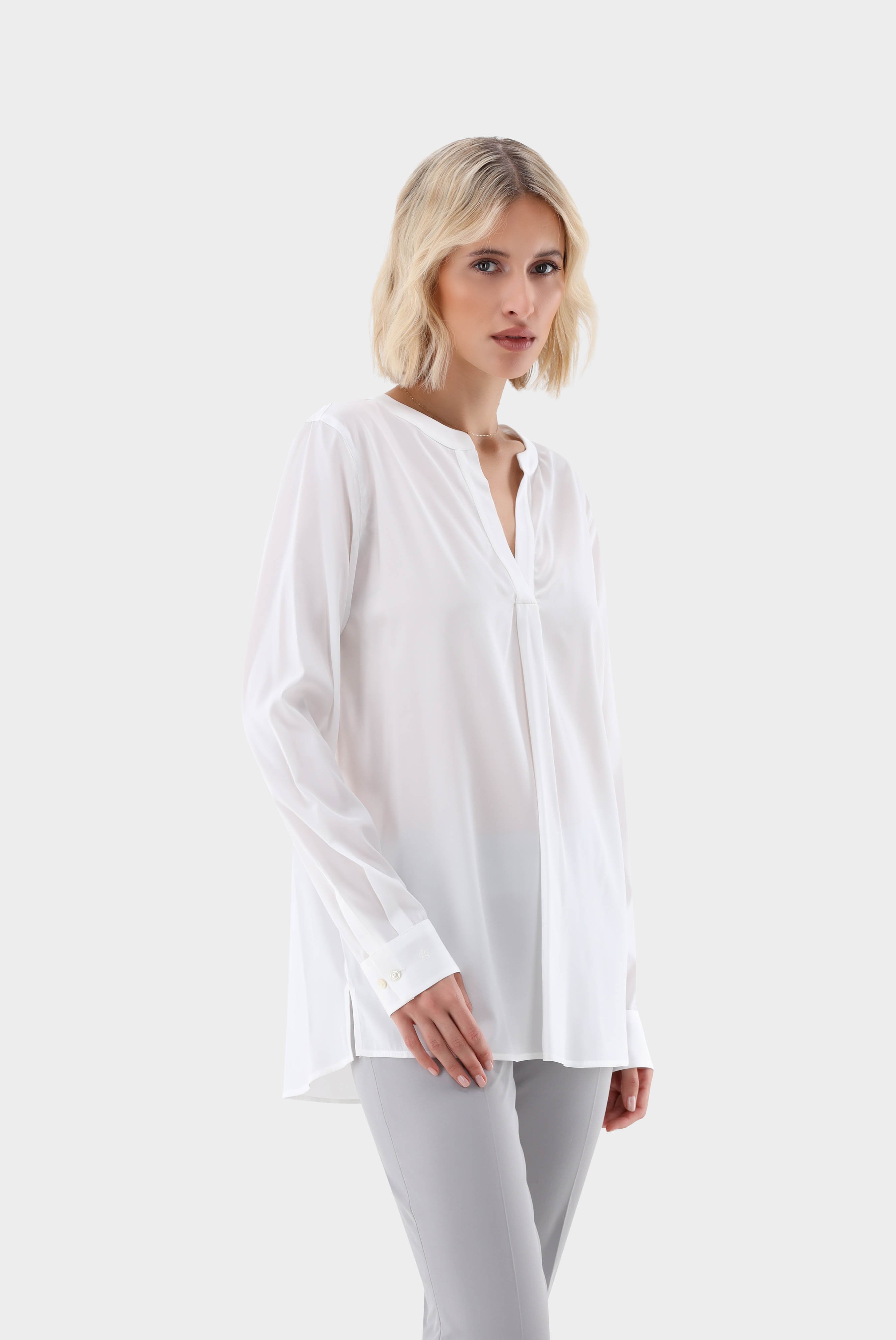 Tunic with silk and stretch