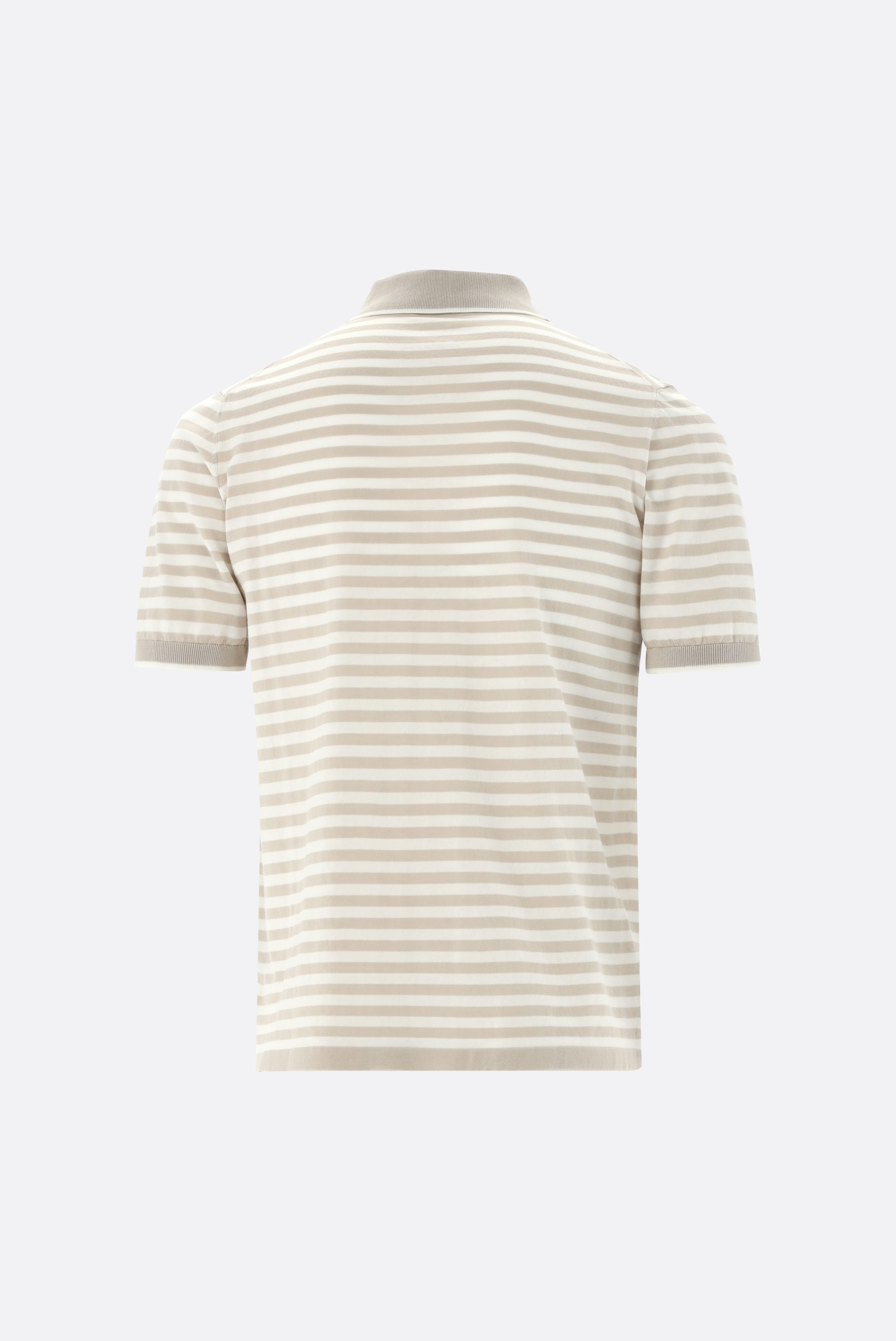 Poloshirts+Gestreiftes Strick Polo-Shirt aus Air Cotton+82.8510..S00266.110.S