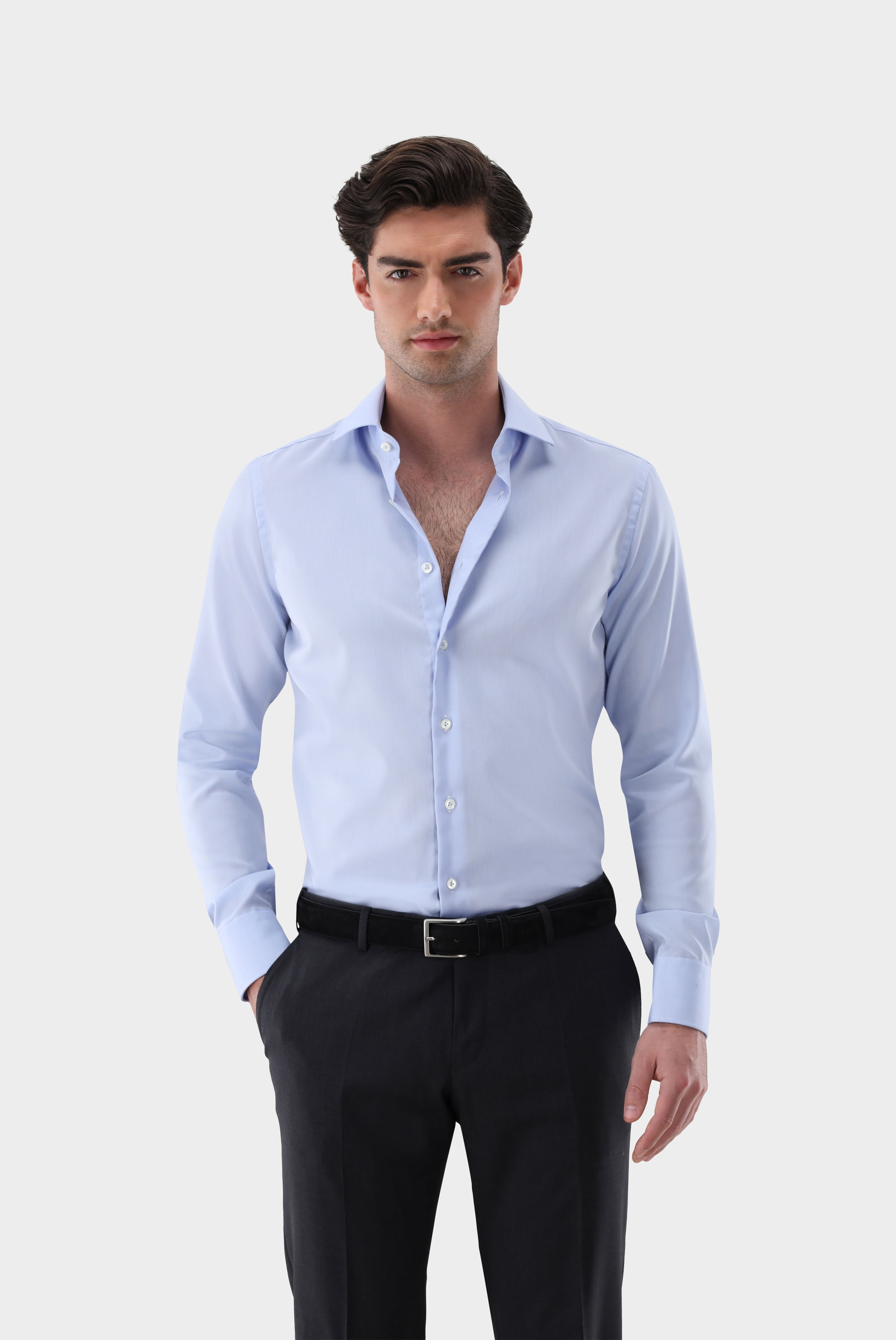 Wrinkle free business shirt made from Natté fabric Slim Fit