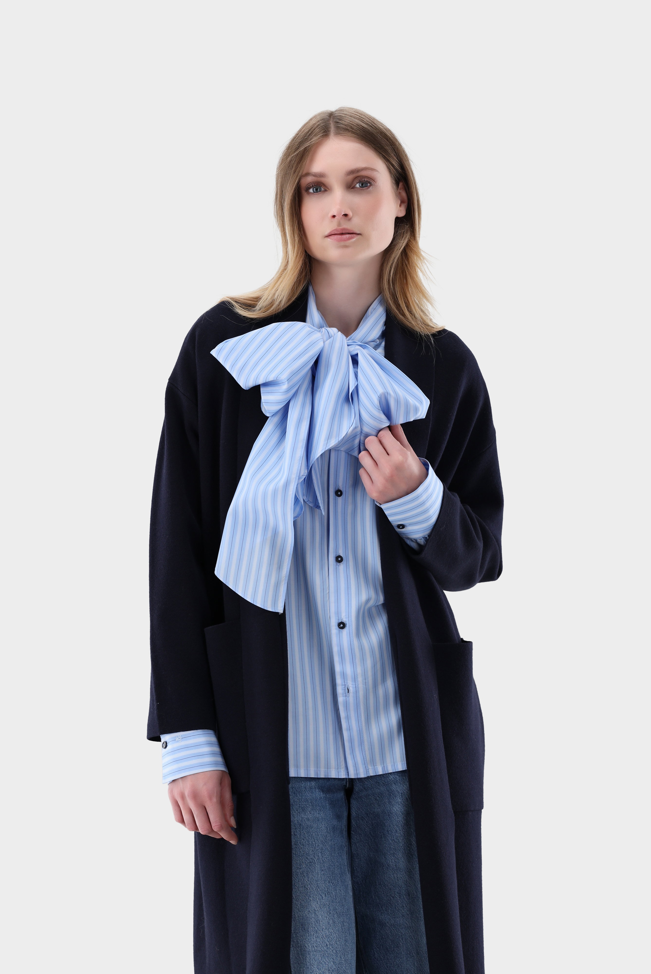 Knit Coat with shawl collar