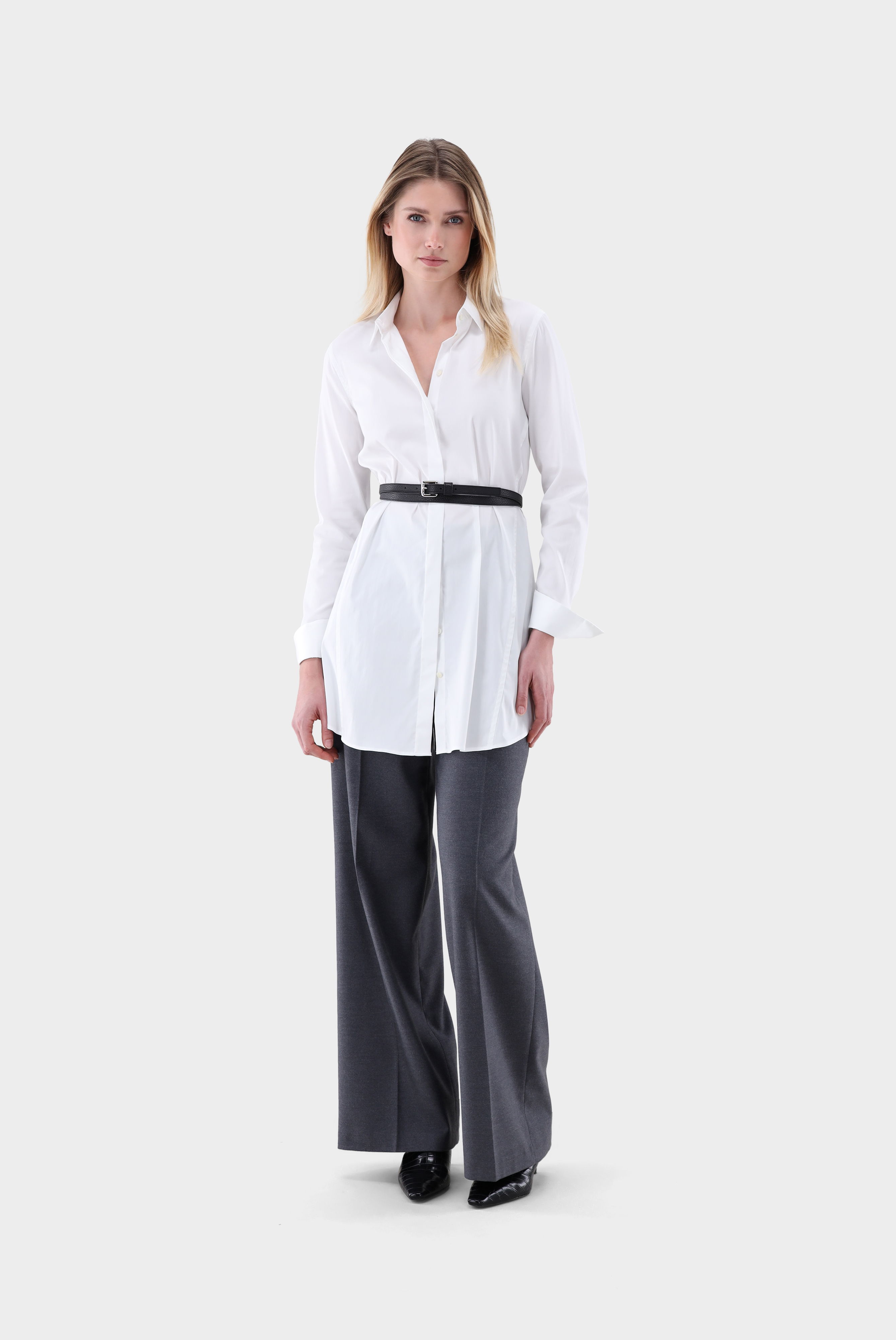 Lange Popeline Hemdbluse günstig online kaufen
