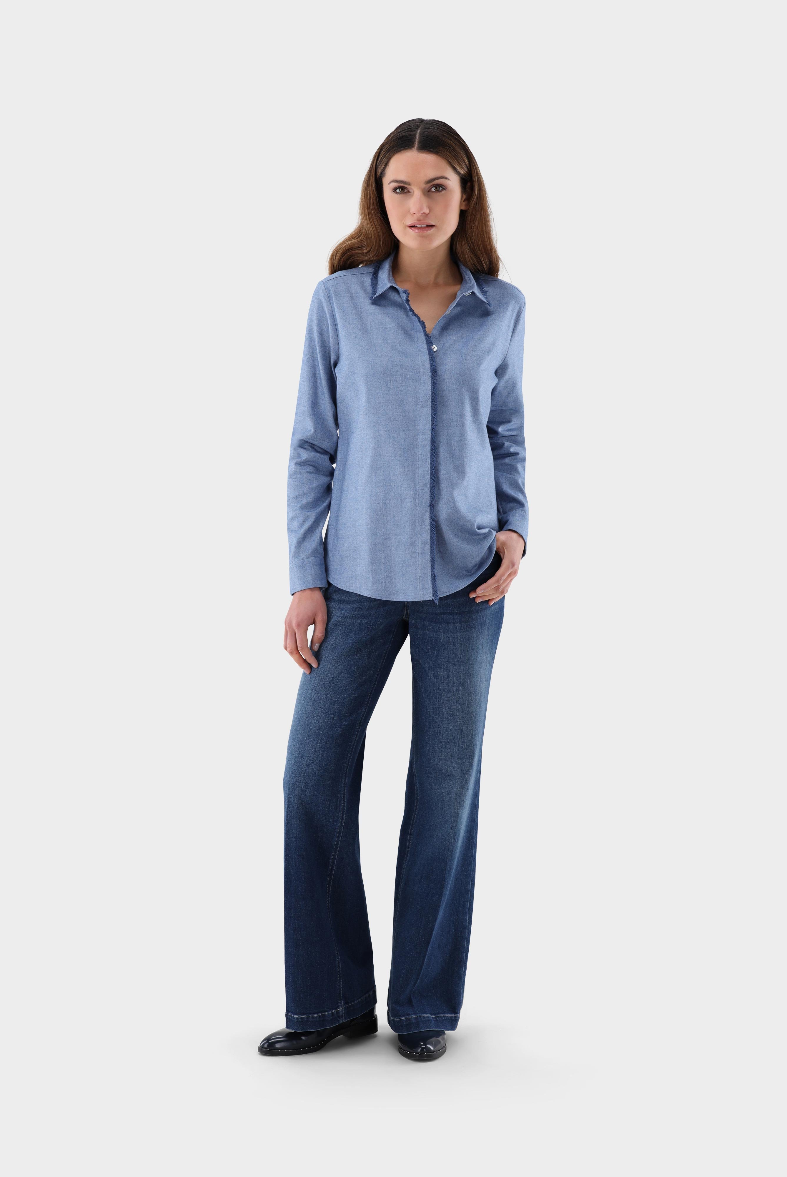 Casual Blouses+Loose Fit Flanell Shirt Blouse+05.502D.07.155045.770.38