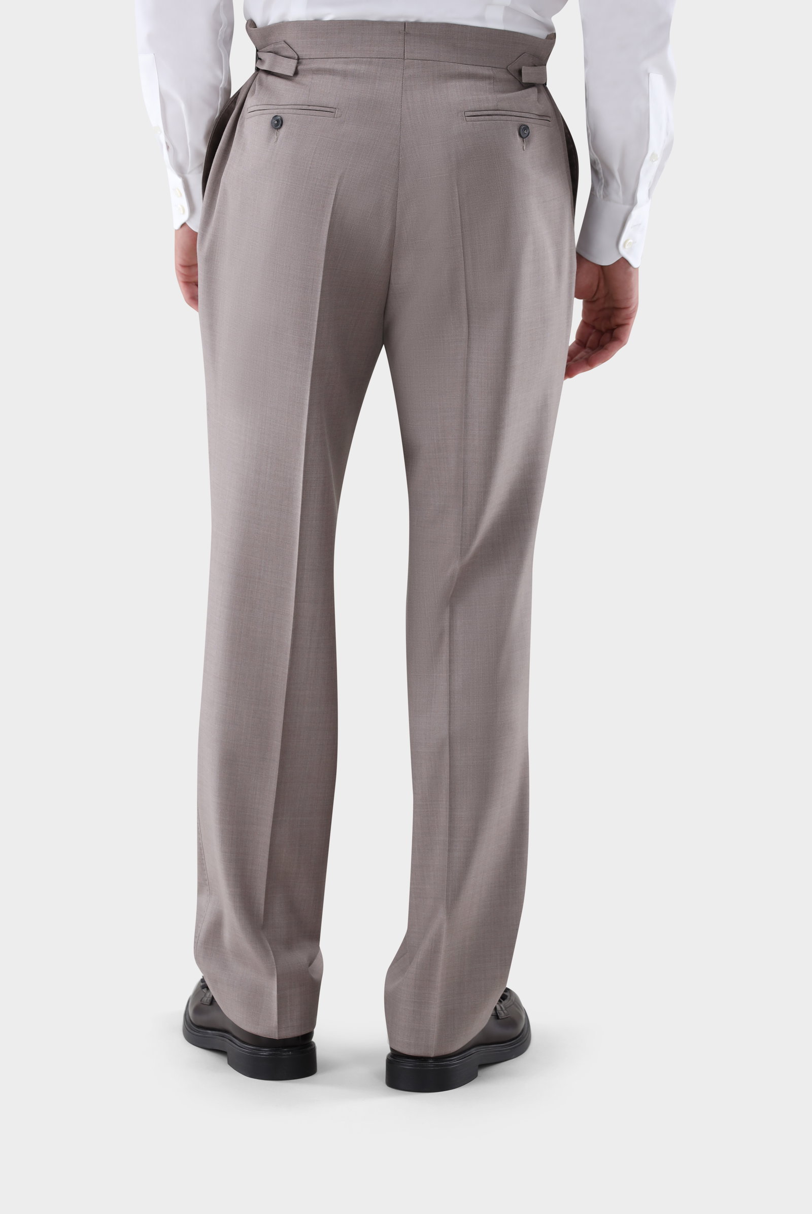 スーツ ILEAN WIDE STRAIGHT BUGGY WOOL SLACKS Wool trousers with high waist and wide leg | van Laack