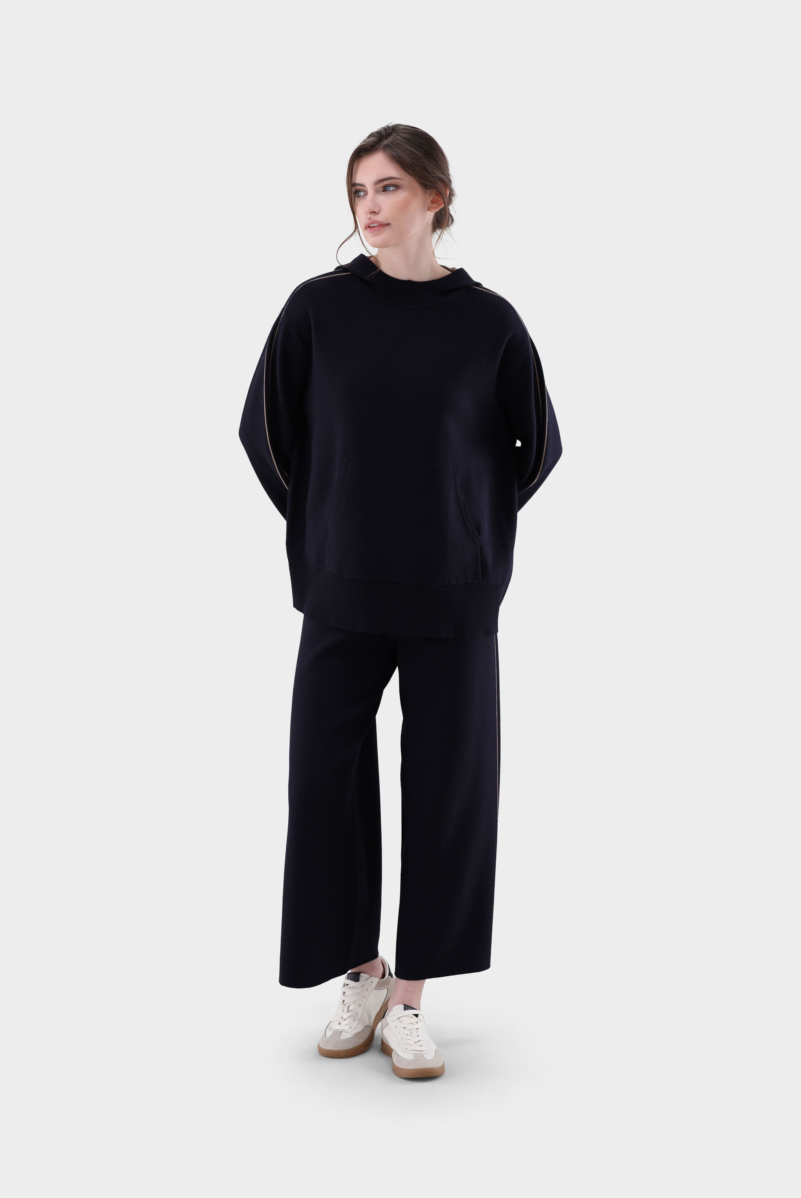 Kapuzenpullover aus Doppelstrick günstig online kaufen