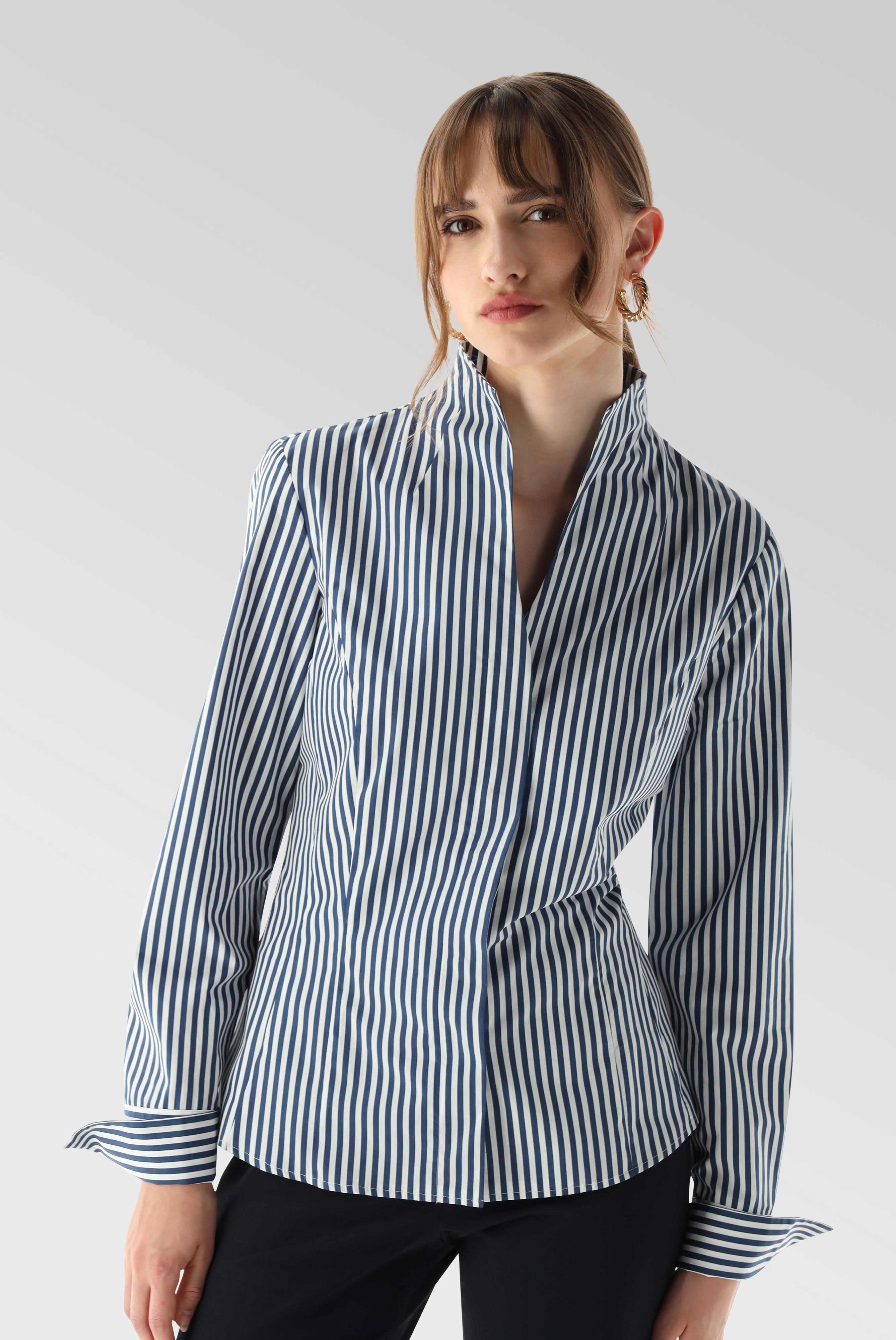 Business Blouses+Chalice Collar Blouse with Stripes+05.3612.73.170275.780.52