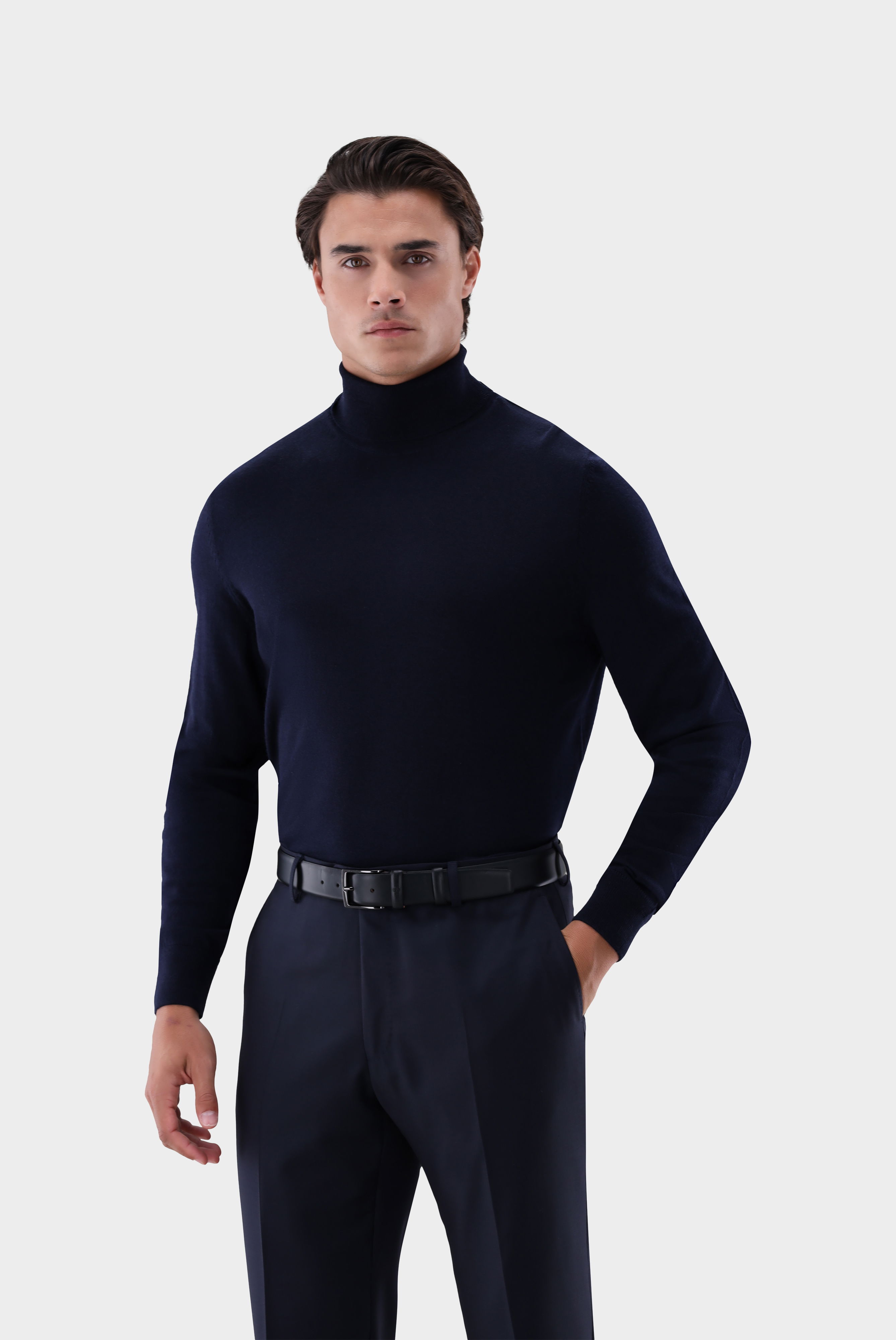 Rollkragenpullover aus Merzerisierter Merinowolle