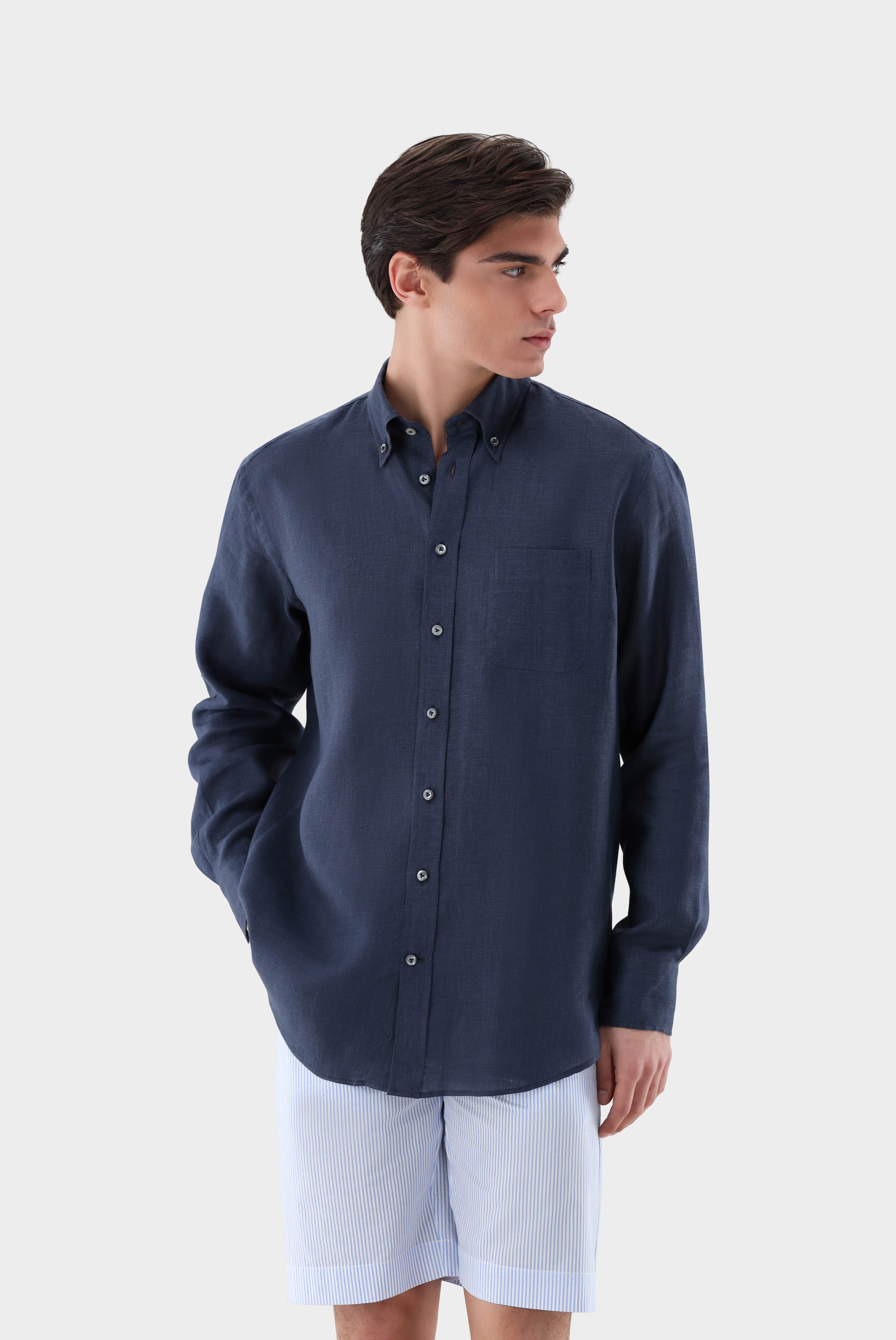 Casual Shirts+Linen Button-Down Collar Shirt+20.2026.9V.150555.785.45