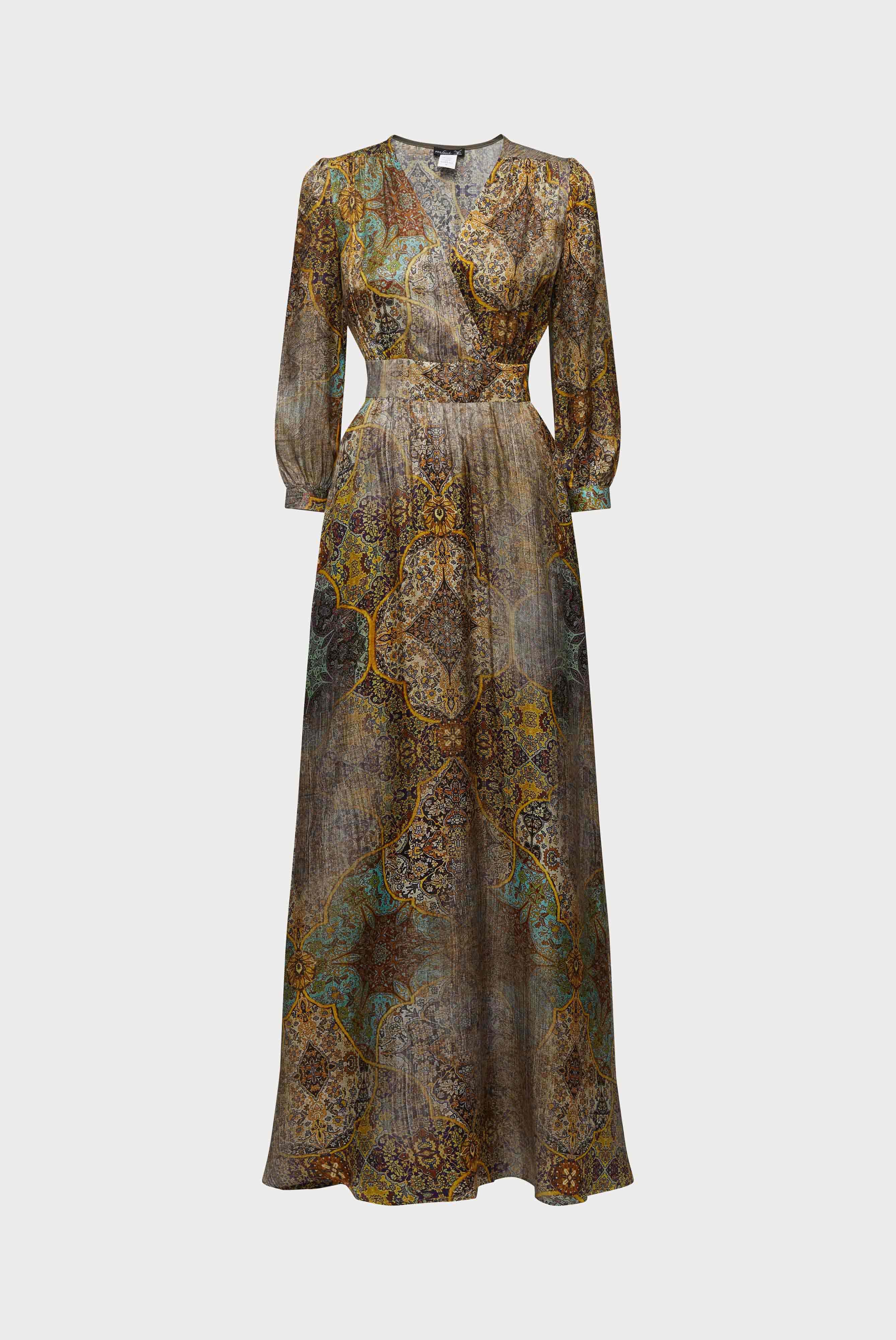 Dresses & Skirts+Maxi made of viscose with a vintage print+05.655F.95.172025.260.32